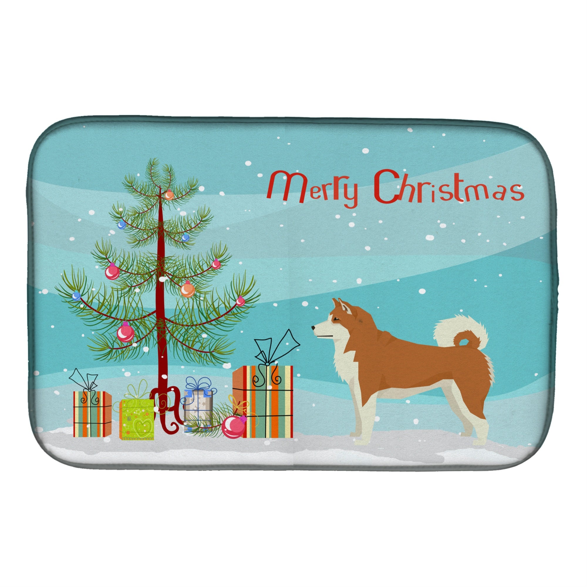 'Caroline'S Treasures Ck3512Ddm Akita Christmas Tree Dish-Drying-Mats, 14 X 21, Multicolor''