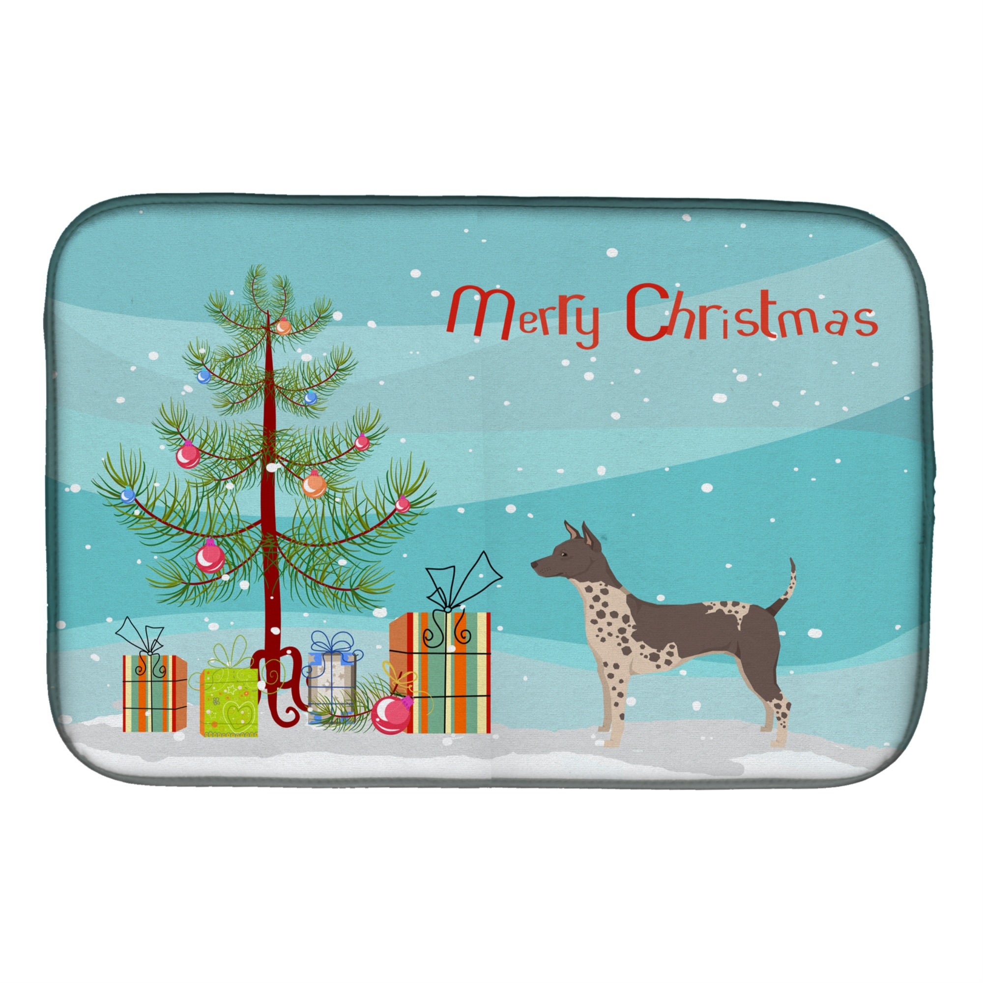 'Caroline'S Treasures American Hairless Terrier Christmas Tree Dish-Drying-Mats, 14 X 21, Multicolor''