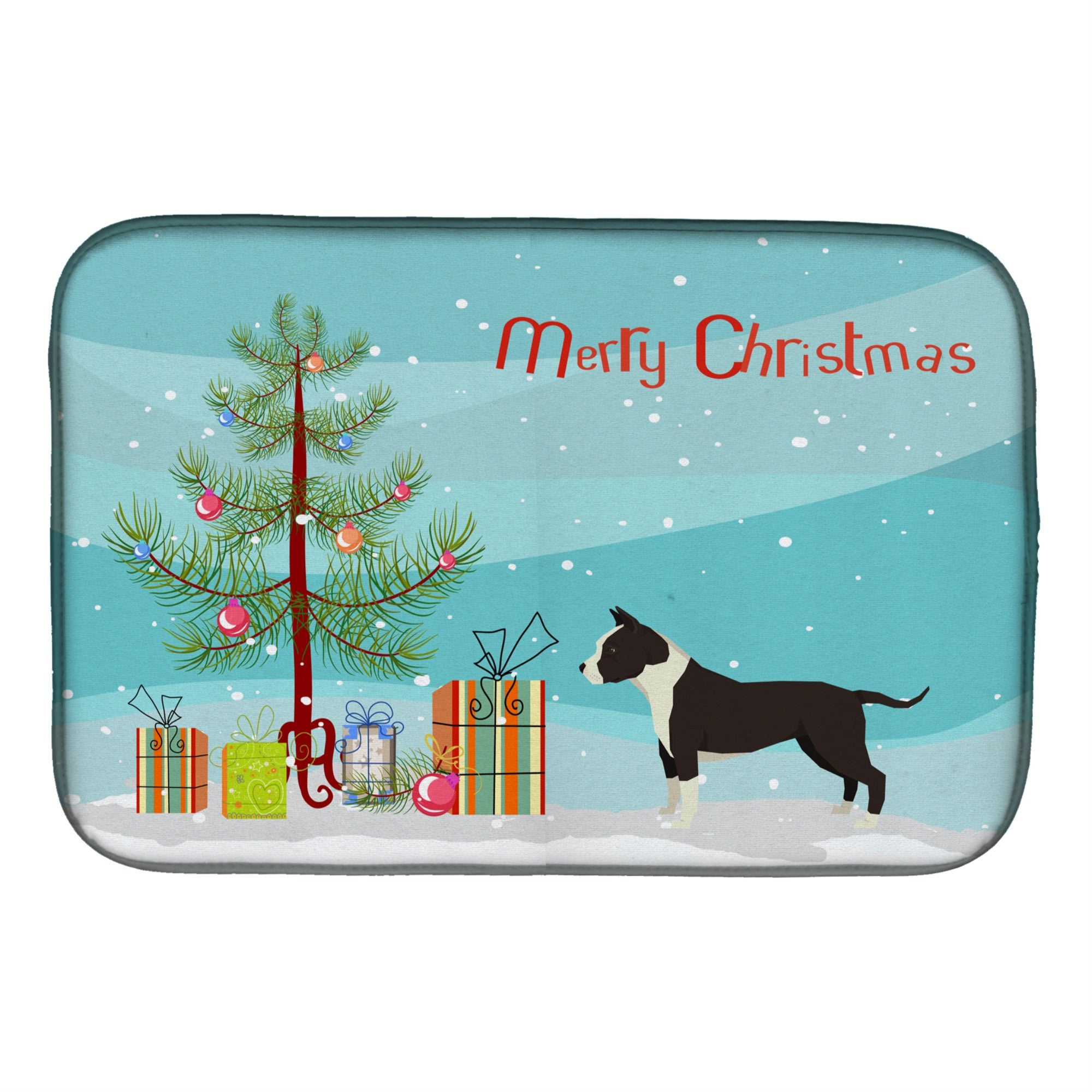 'Caroline'S Treasures American Staffordshire Terrier Christmas Tree Dish-Drying-Mats, 14 X 21, Multicolor''