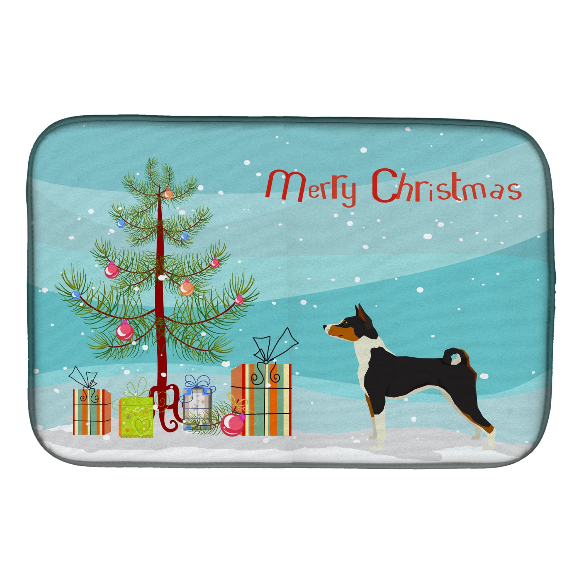 'Caroline'S Treasures Ck3517Ddm Basenji Christmas Tree Dish-Drying-Mats, 14 X 21, Multicolor''