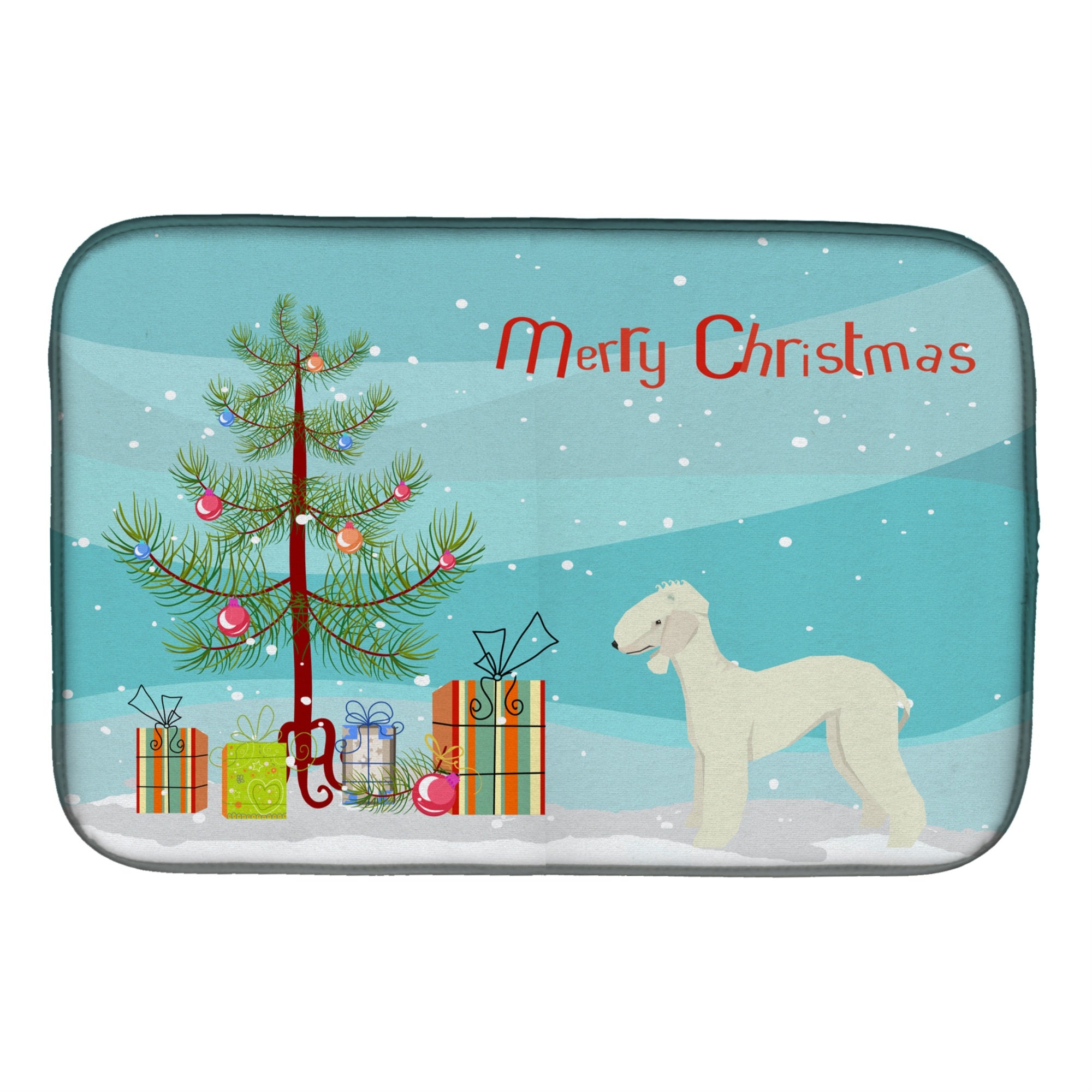 'Caroline'S Treasures Ck3520Ddm Bedlington Terrier Christmas Tree Dish-Drying-Mats, 14 X 21, Multicolor''
