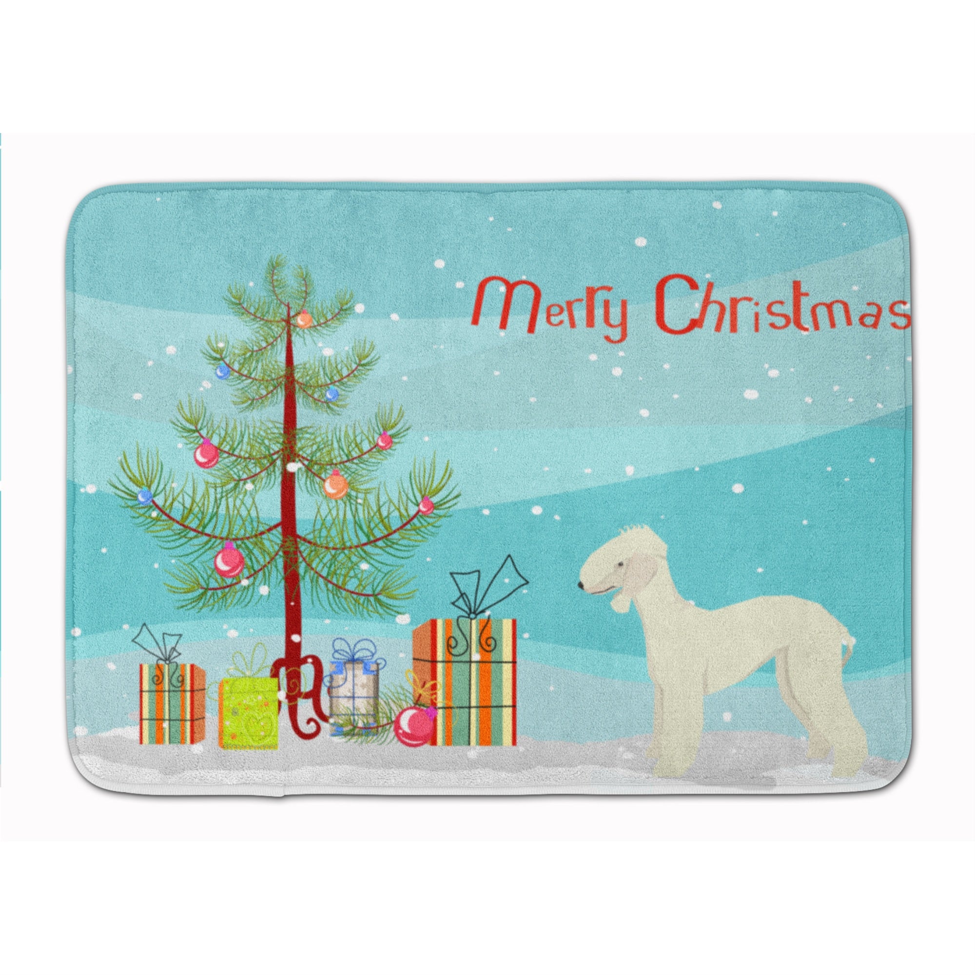 'Caroline'S Treasures Bedlington Terrier Christmas Tree Machine Washable Memory Foam Mat Doormats, Multicolor''