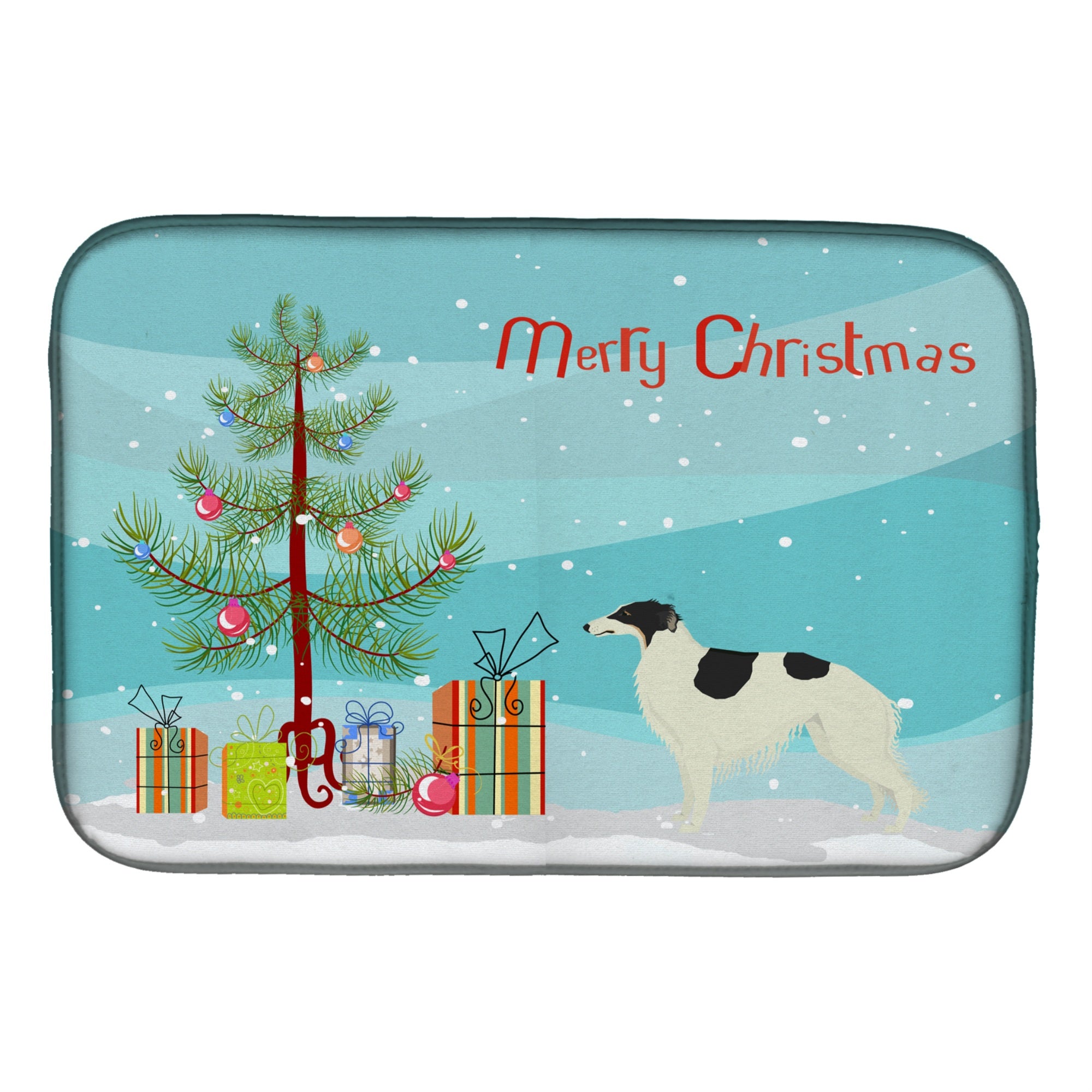 'Caroline'S Treasures Ck3524Ddm Borzoi Christmas Tree Dish-Drying-Mats, 14 X 21, Multicolor''