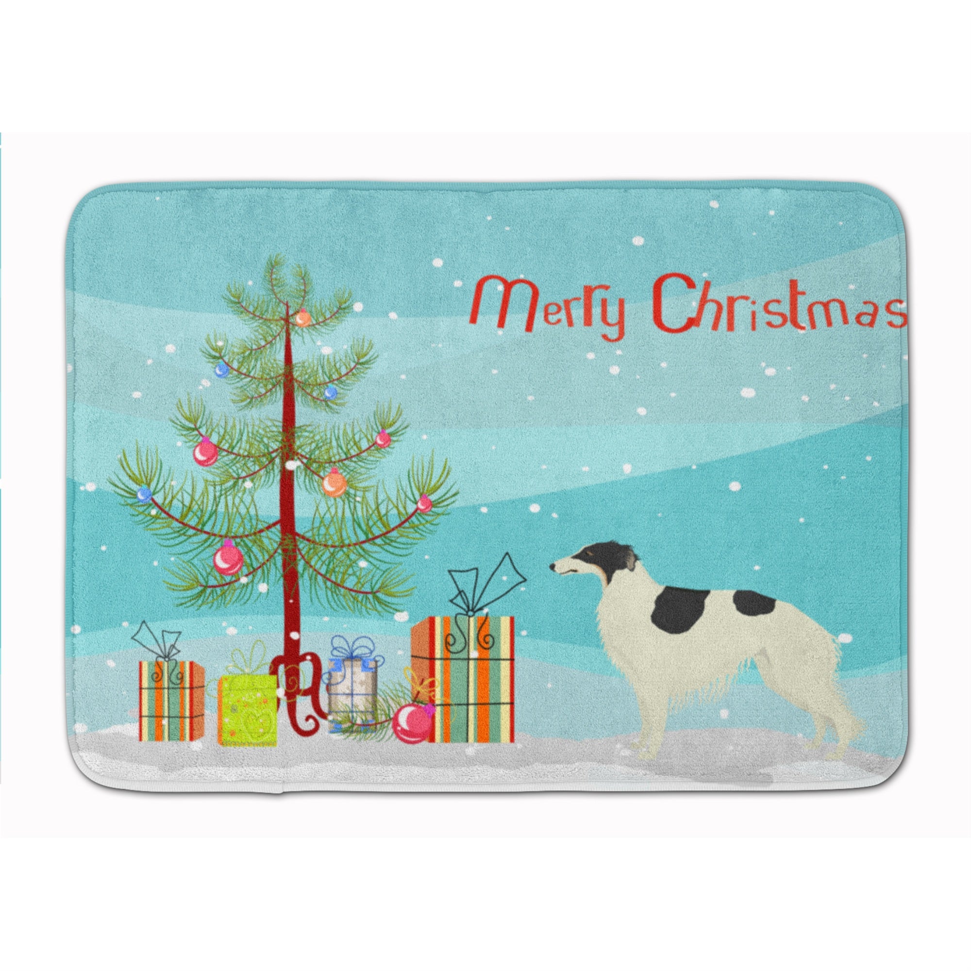 'Caroline'S Treasures Borzoi Christmas Tree Machine Washable Memory Foam Mat Doormats, Multicolor''