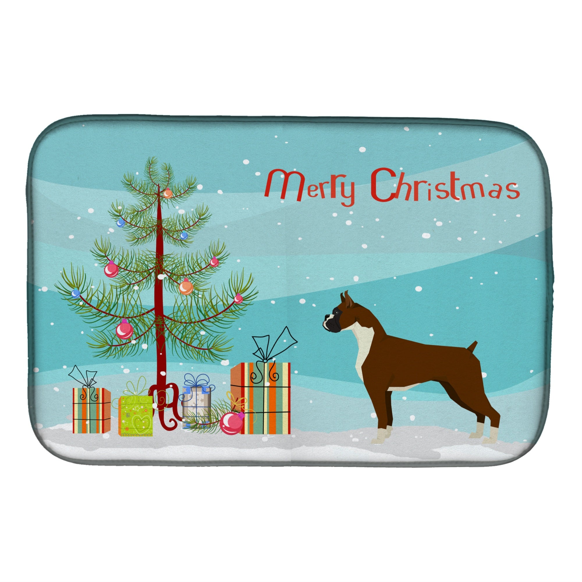 'Caroline'S Treasures Ck3526Ddm Boxer Christmas Tree Dish-Drying-Mats, 14 X 21, Multicolor''