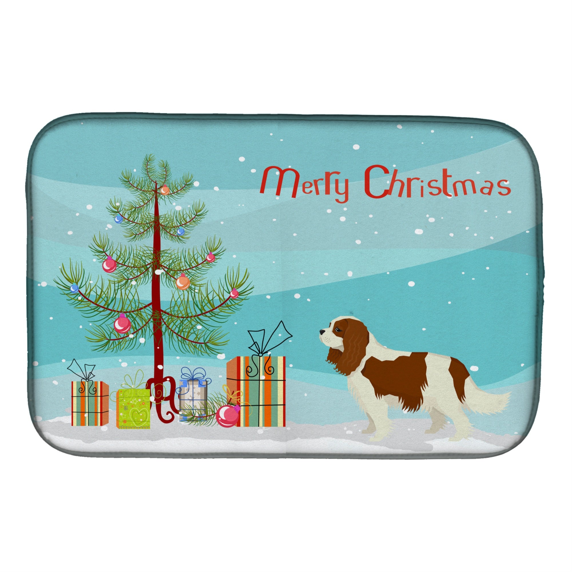 'Caroline'S Treasures Ck3529Ddm Cavalier Spaniel Christmas Tree Dish-Drying-Mats, 14 X 21, Multicolor''