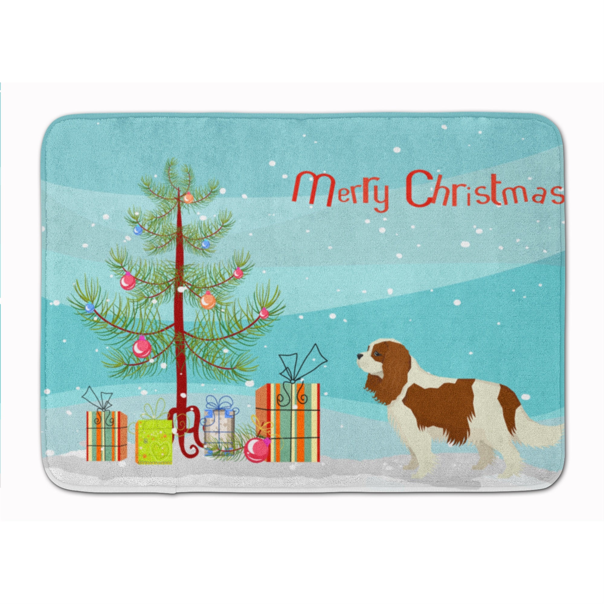 'Caroline'S Treasures Cavalier Spaniel Christmas Tree Machine Washable Memory Foam Mat Doormats, Multicolor''