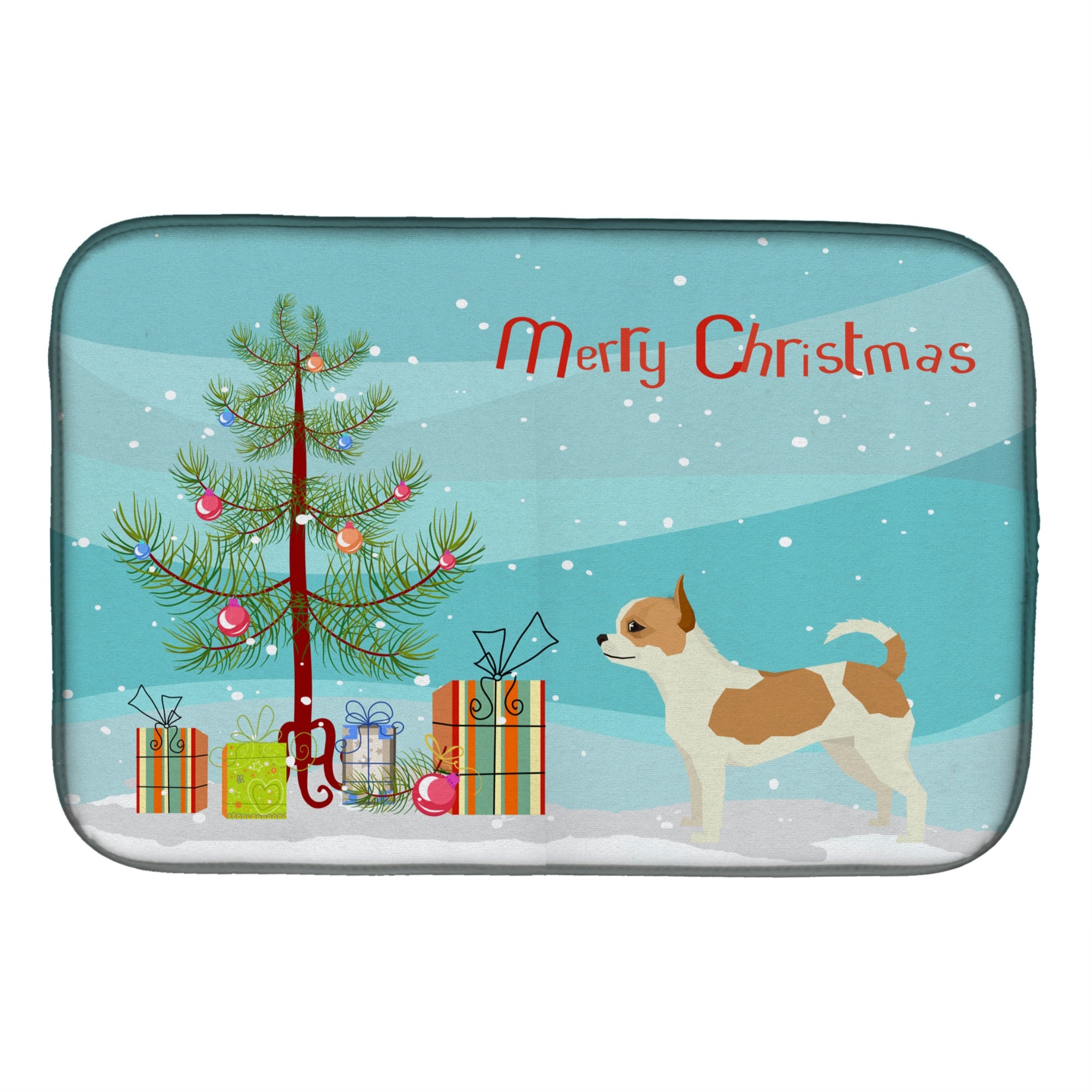 'Caroline'S Treasures Ck3530Ddm Chihuahua Christmas Tree Dish-Drying-Mats, 14 X 21, Multicolor''