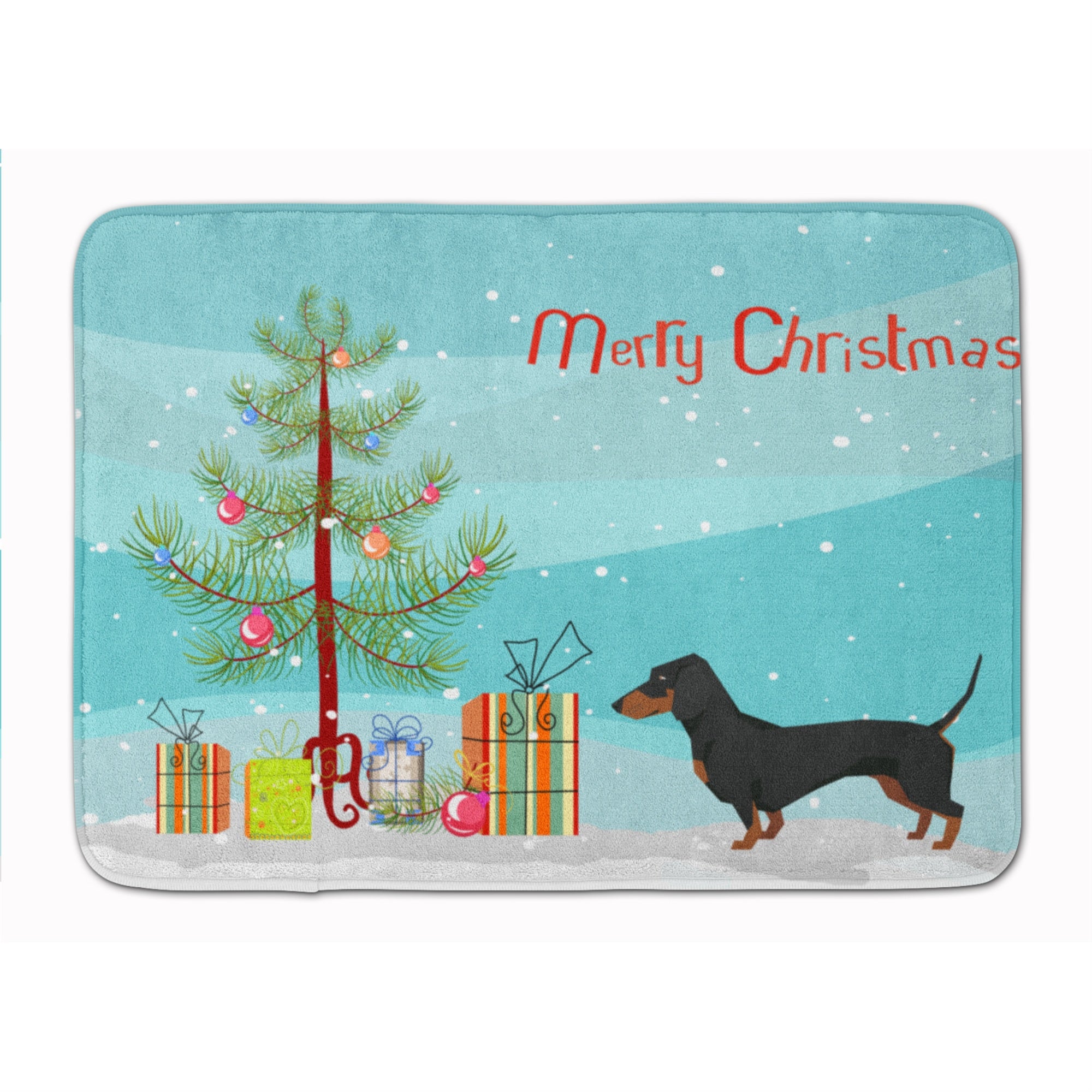 'Caroline'S Treasures Dachshund Christmas Tree Machine Washable Memory Foam Mat Doormats, Multicolor''