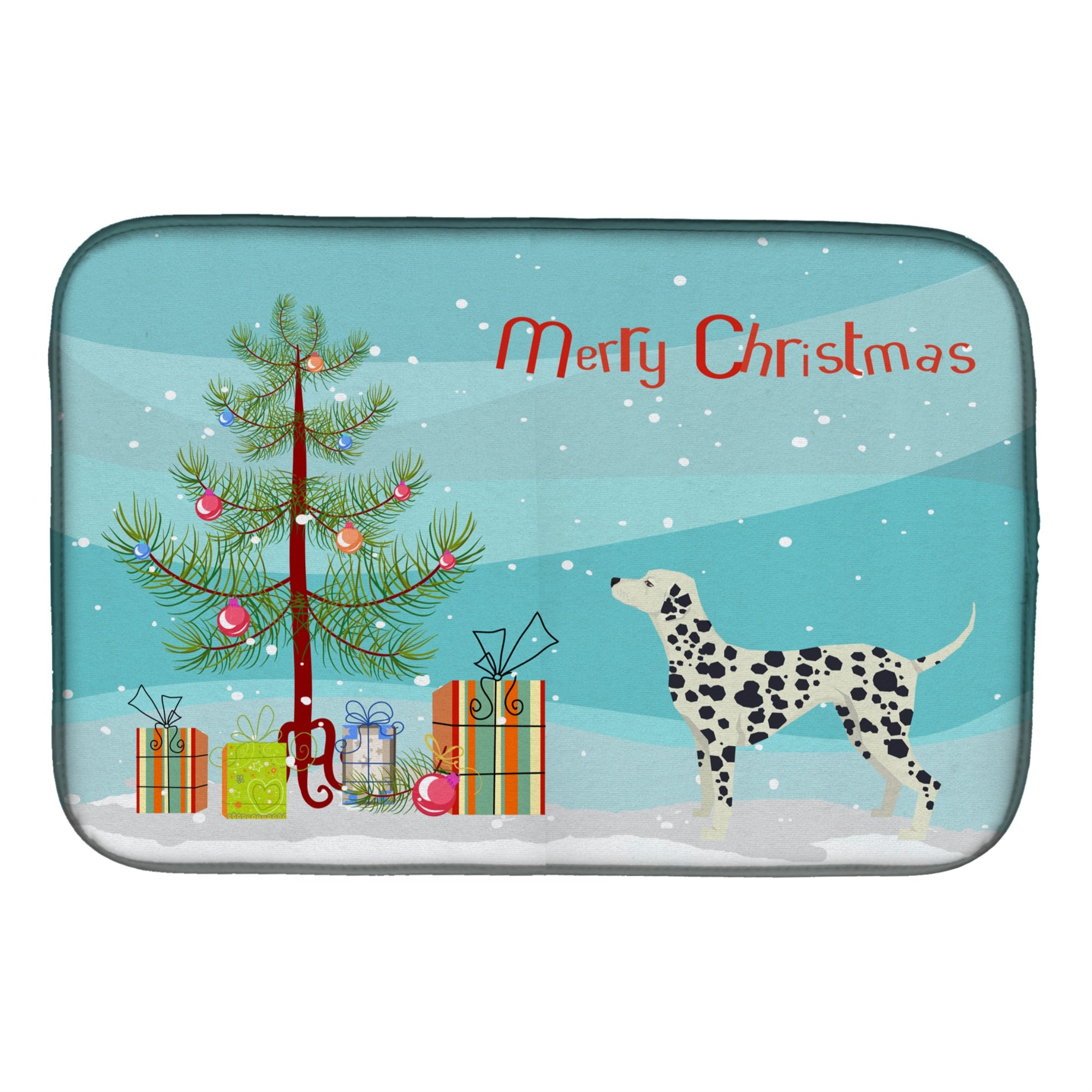 'Caroline'S Treasures Ck3534Ddm Dalmatian Christmas Tree Dish-Drying-Mats, 14 X 21, Multicolor''