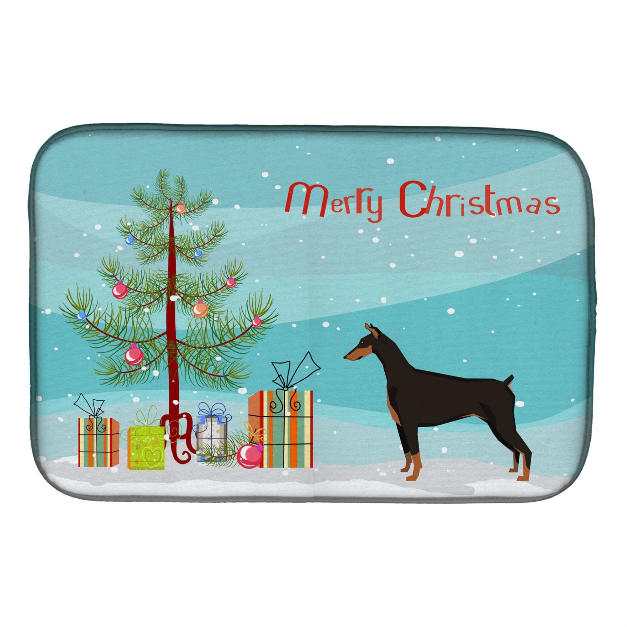 'Caroline'S Treasures Ck3535Ddm Doberman Pinscher Christmas Tree Dish-Drying-Mats, 14 X 21, Multicolor''