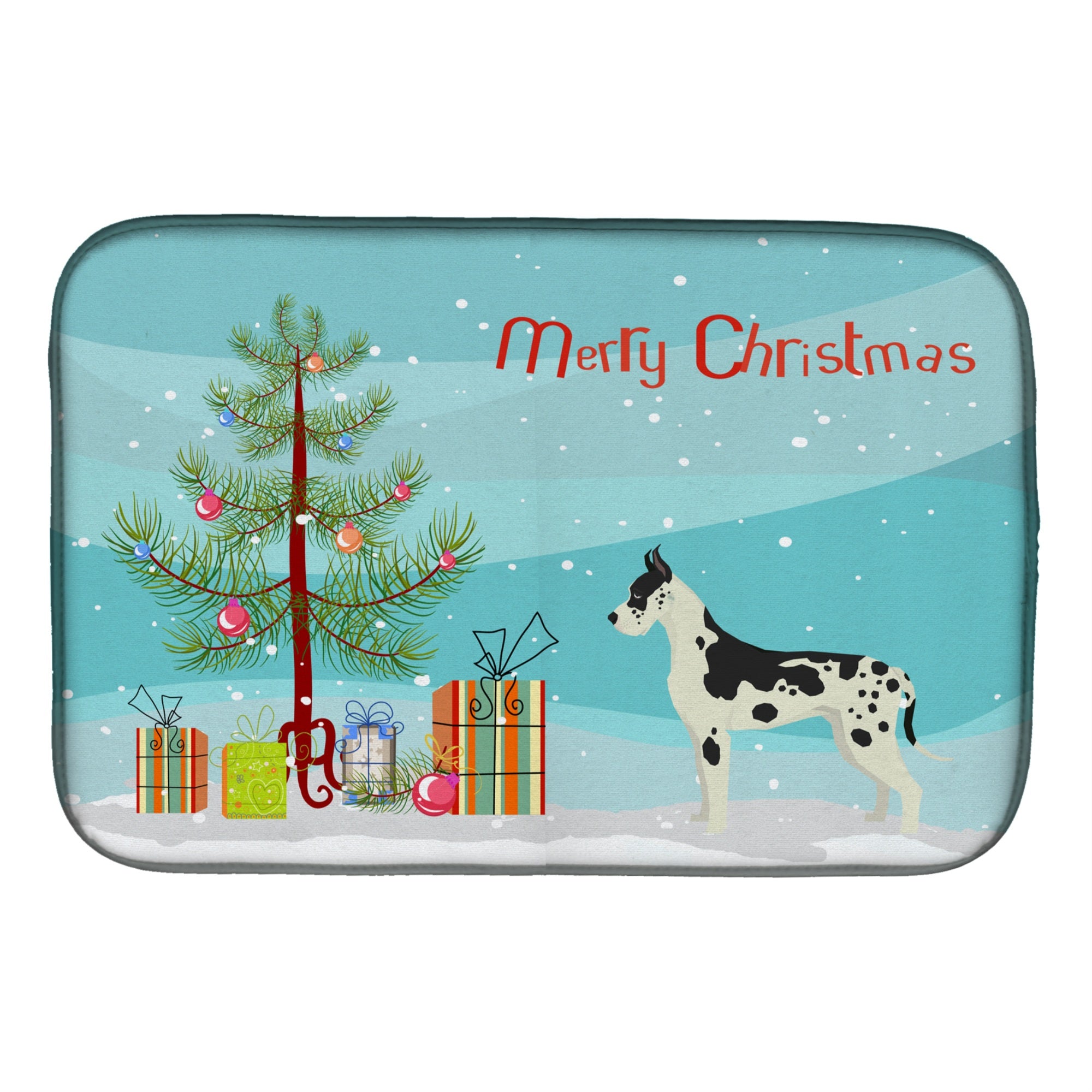 'Caroline'S Treasures Ck3542Ddm Dane Christmas Tree Dish-Drying-Mats, 14 X 21, Multicolor''