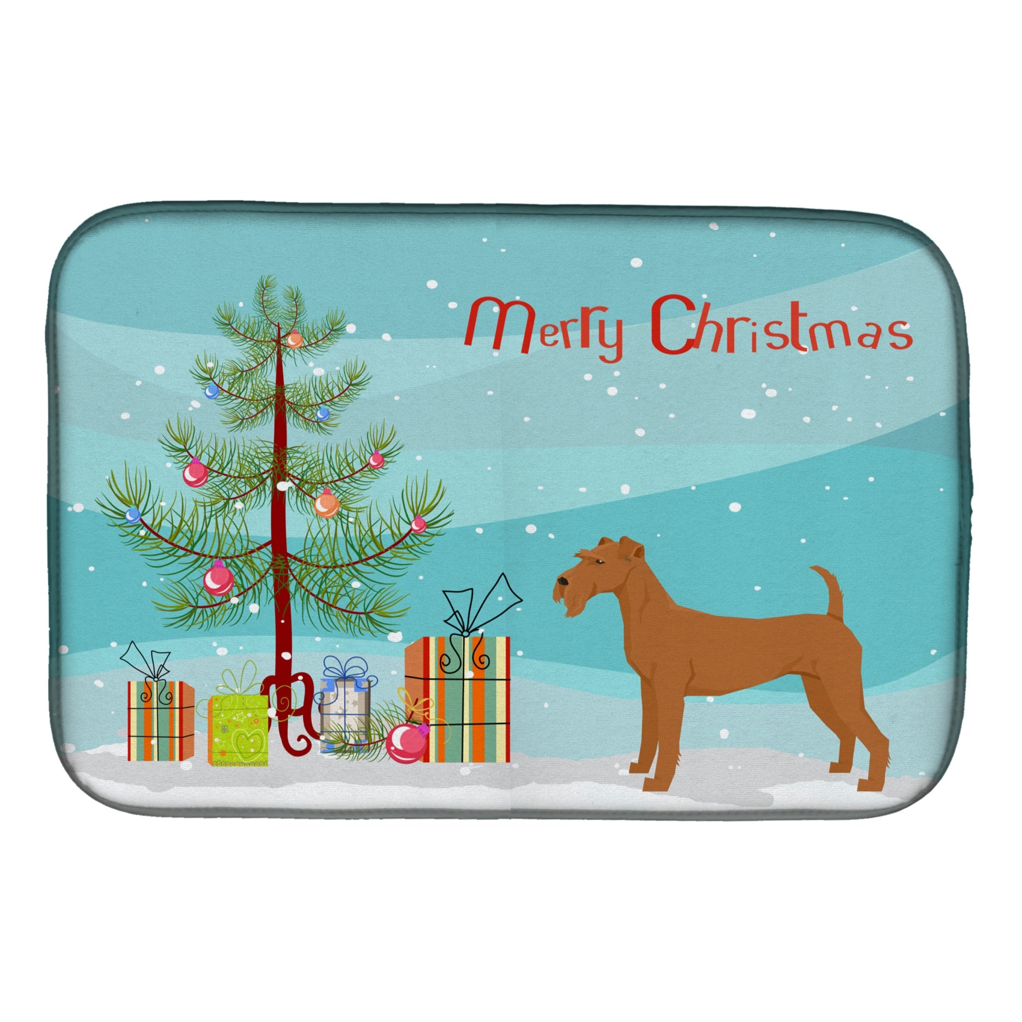 'Caroline'S Treasures Ck3546Ddm Irish Terrier Christmas Tree Dish-Drying-Mats, 14 X 21, Multicolor''