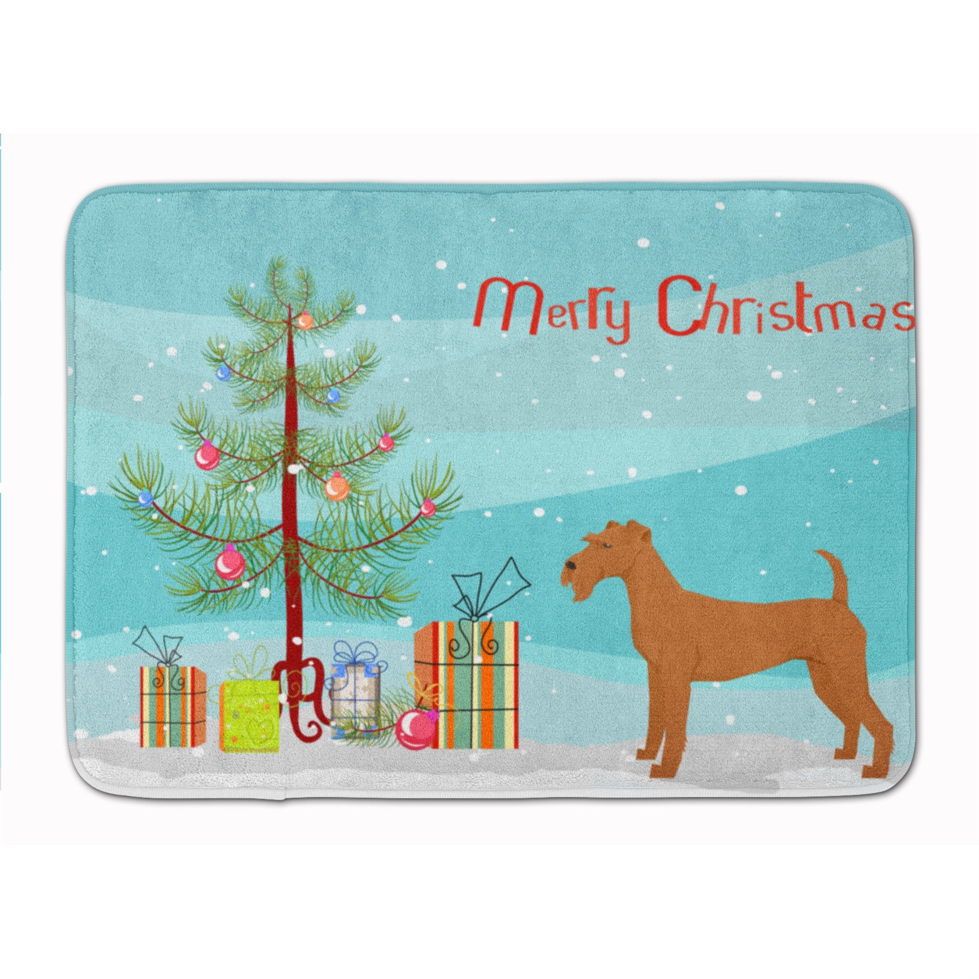 'Caroline'S Treasures Irish Terrier Christmas Tree Machine Washable Memory Foam Mat Doormats, Multicolor''