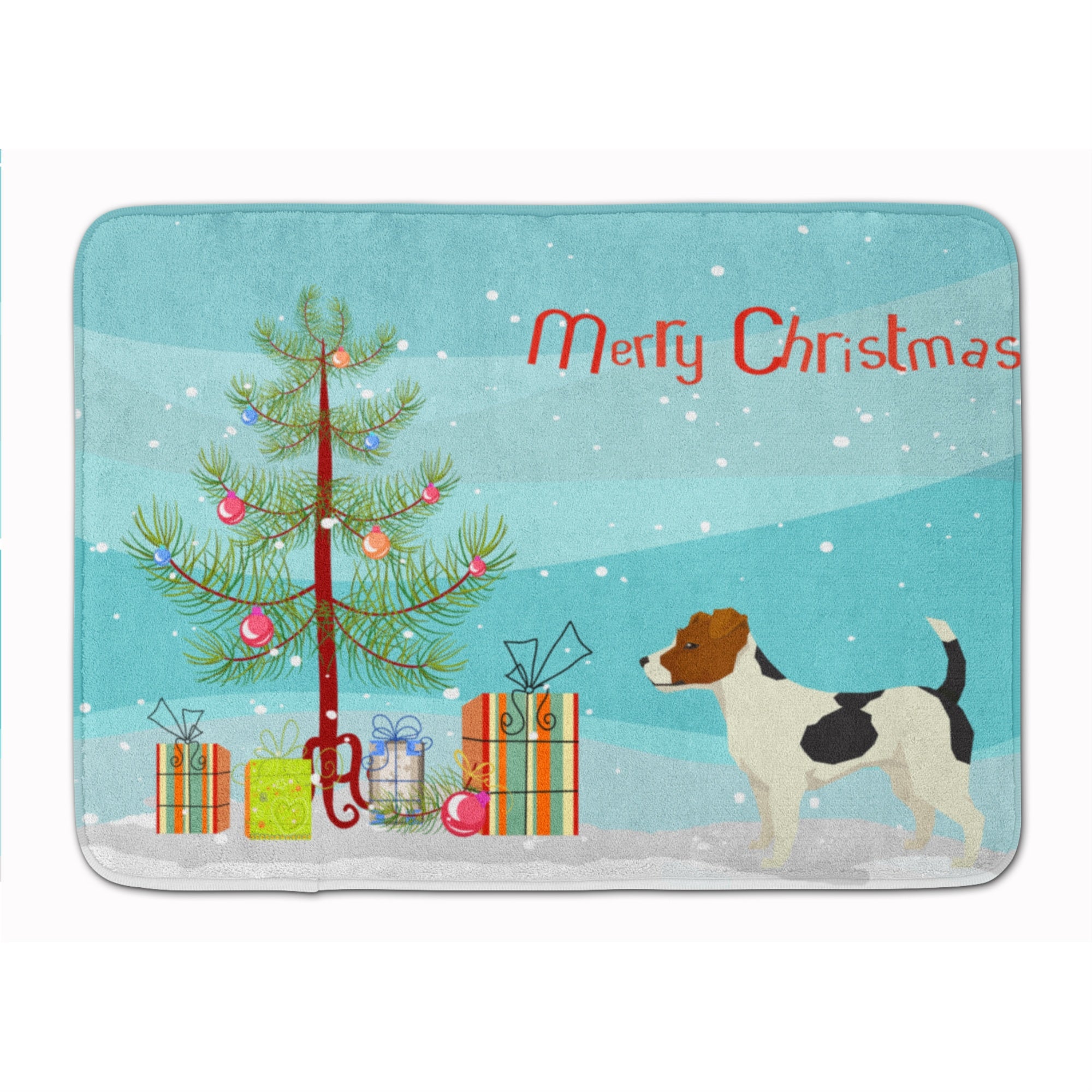 'Caroline'S Treasures Jack Russell Terrier Christmas Tree Machine Washable Memory Foam Mat Doormats, Multicolor''