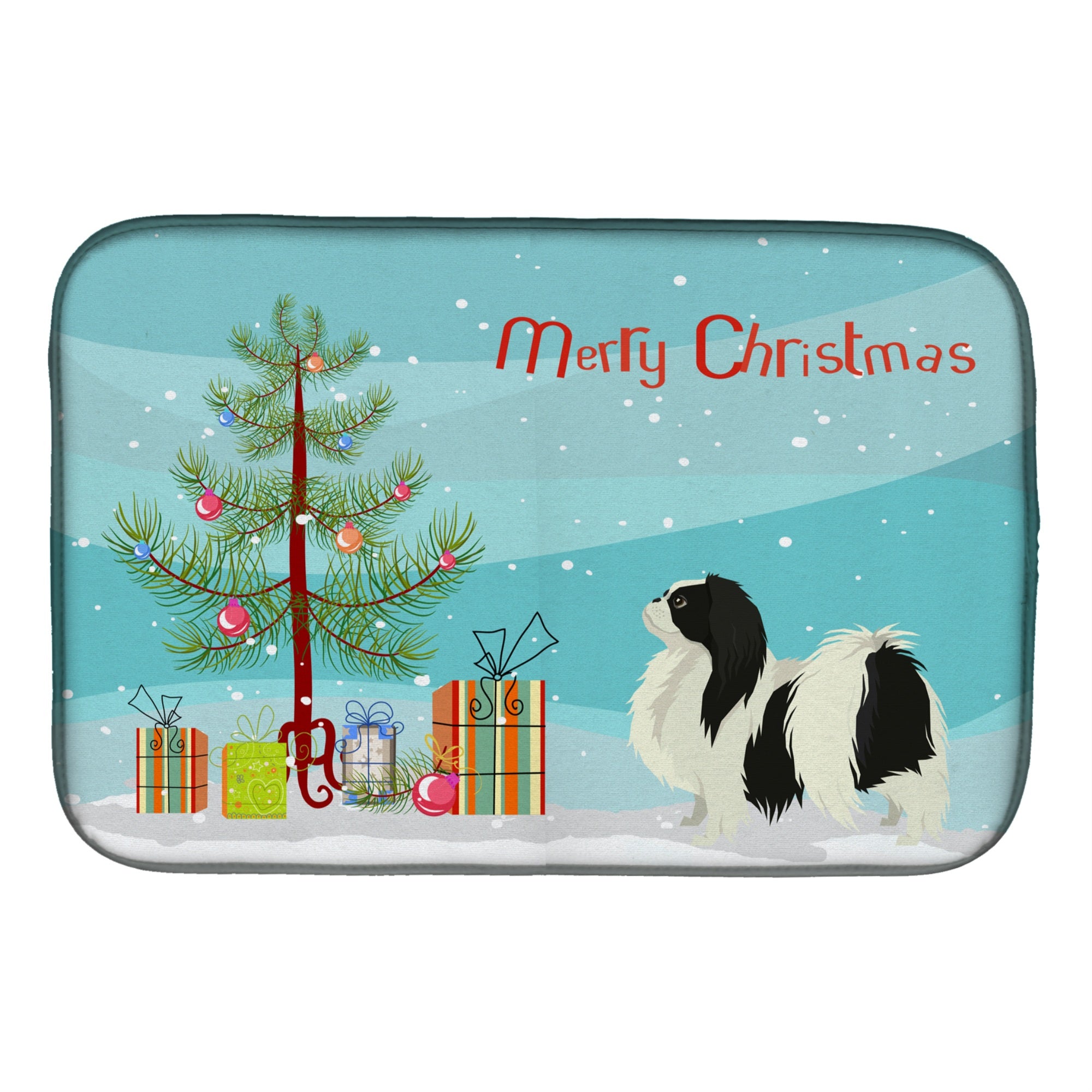 'Caroline'S Treasures Ck3548Ddm Japanese Chin Christmas Tree Dish-Drying-Mats, 14 X 21, Multicolor''