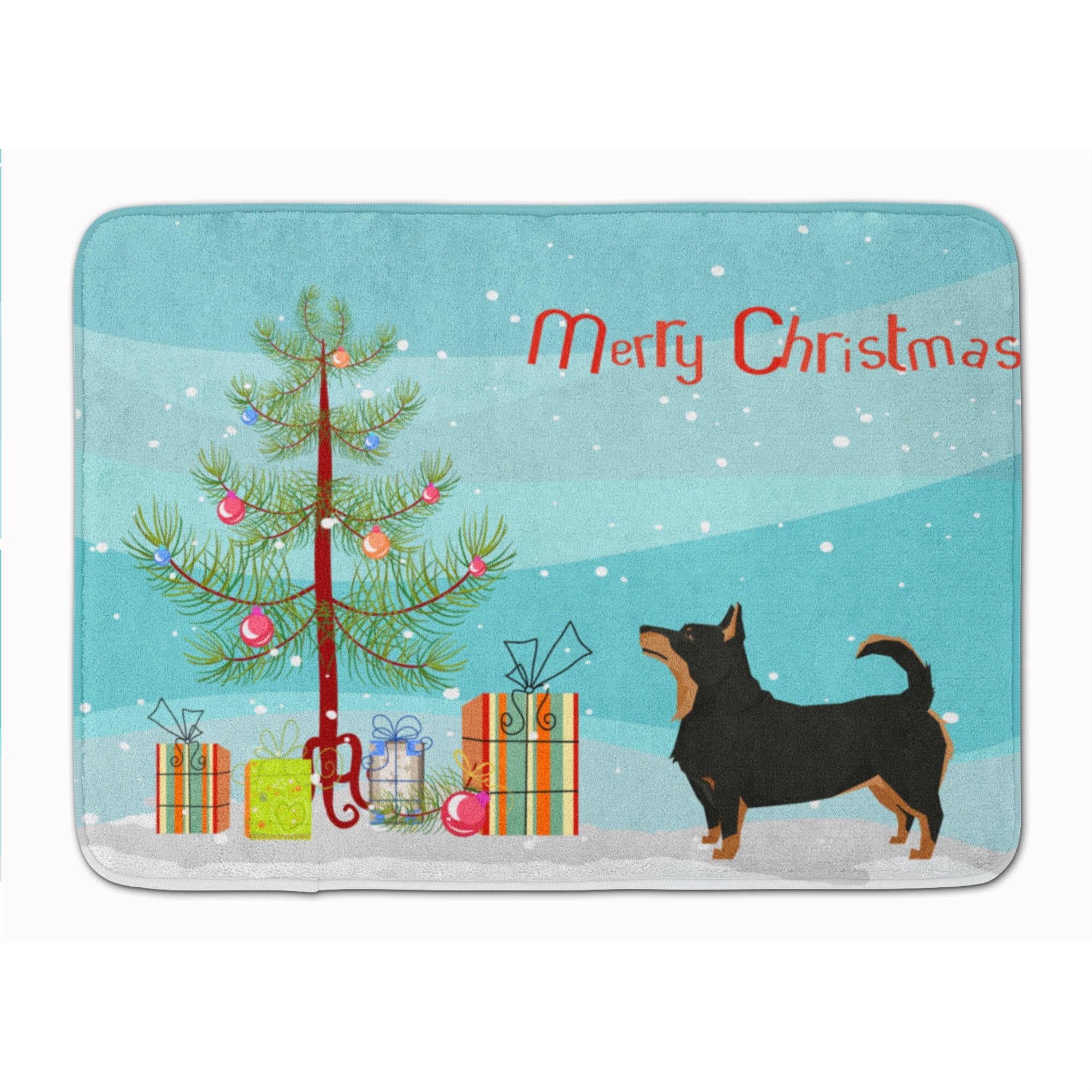 'Caroline'S Treasures Lancashire Terrier Christmas Tree Machine Washable Memory Foam Mat Doormats, Multicolor''