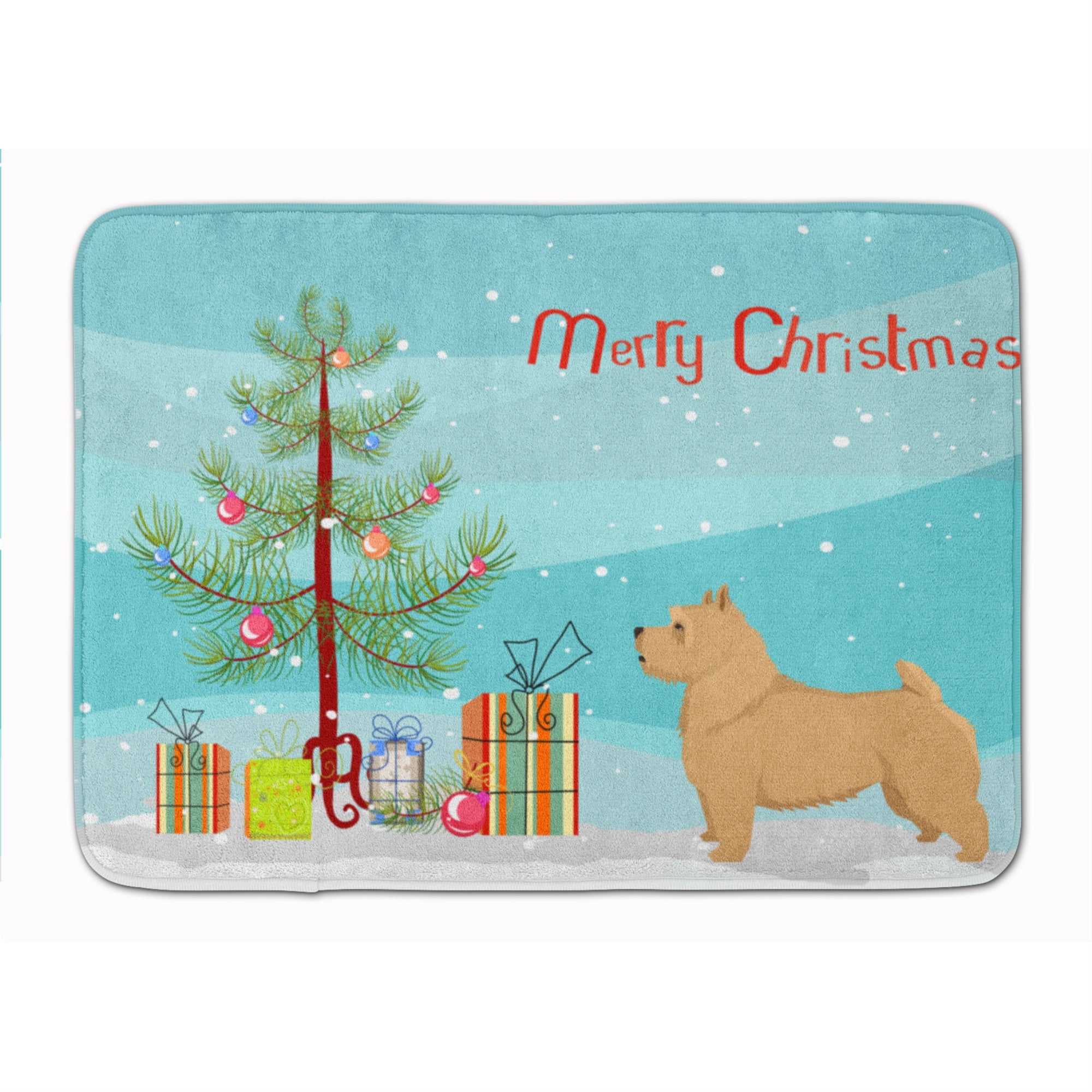 'Caroline'S Treasures Norwich Terrier Christmas Tree Machine Washable Memory Foam Mat Doormats, Multicolor''