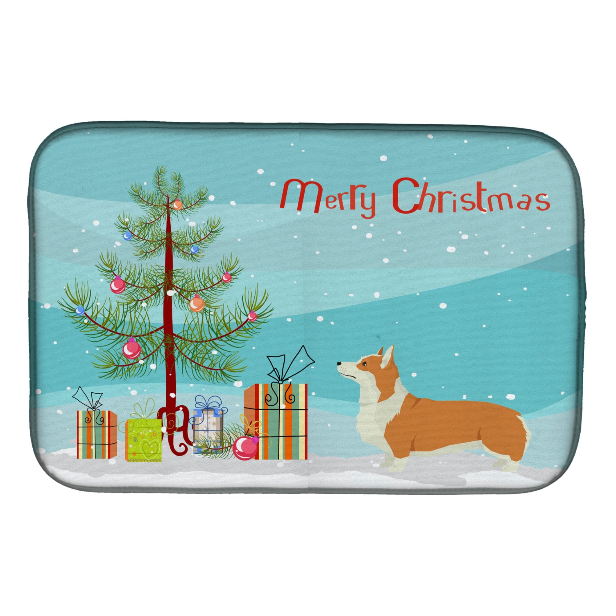 'Caroline'S Treasures Ck3554Ddm Pembroke Corgi Christmas Tree Dish-Drying-Mats, 14 X 21, Multicolor''