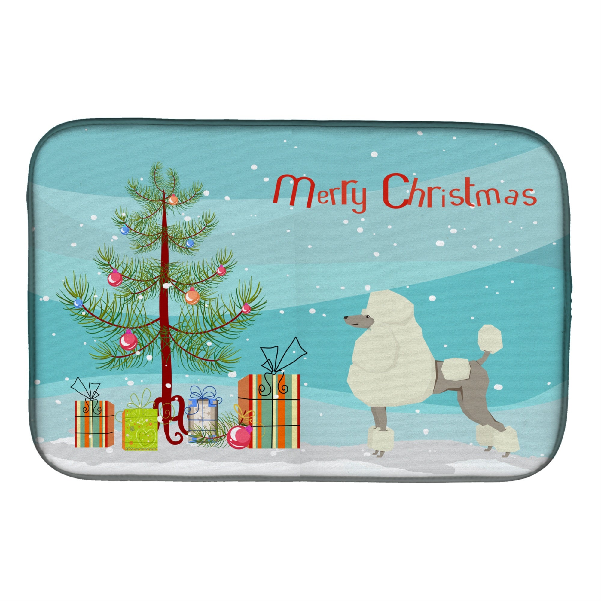 'Caroline'S Treasures Ck3556Ddm Poodle Christmas Tree Dish-Drying-Mats, 14 X 21, Multicolor''