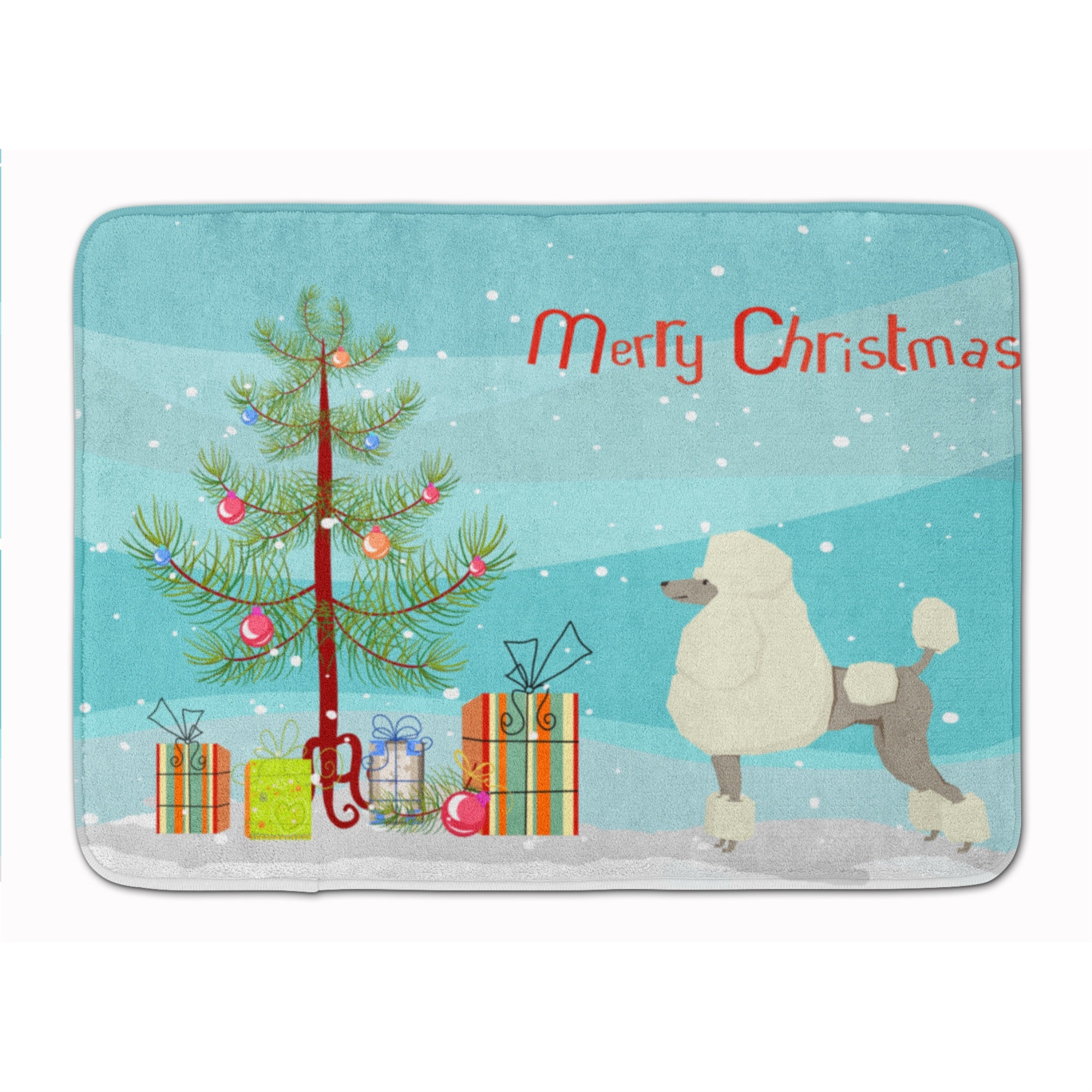 'Caroline'S Treasures Poodle Christmas Tree Machine Washable Memory Foam Mat Doormats, Multicolor''
