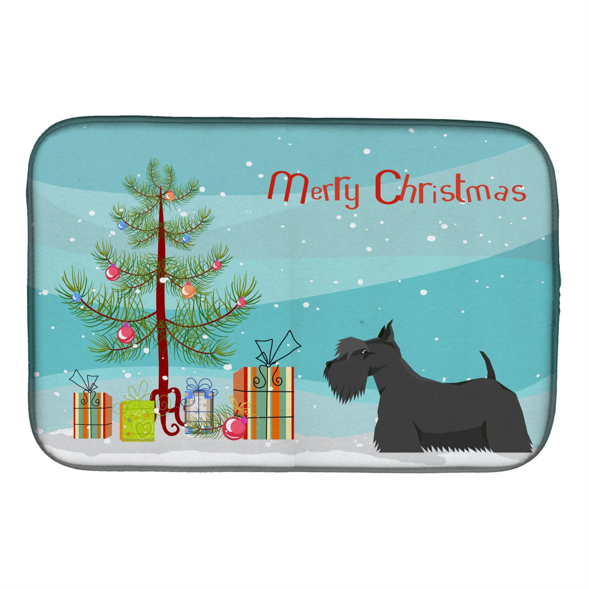 'Caroline'S Treasures Ck3560Ddm Scottish Terrier Christmas Tree Dish-Drying-Mats, 14 X 21, Multicolor''