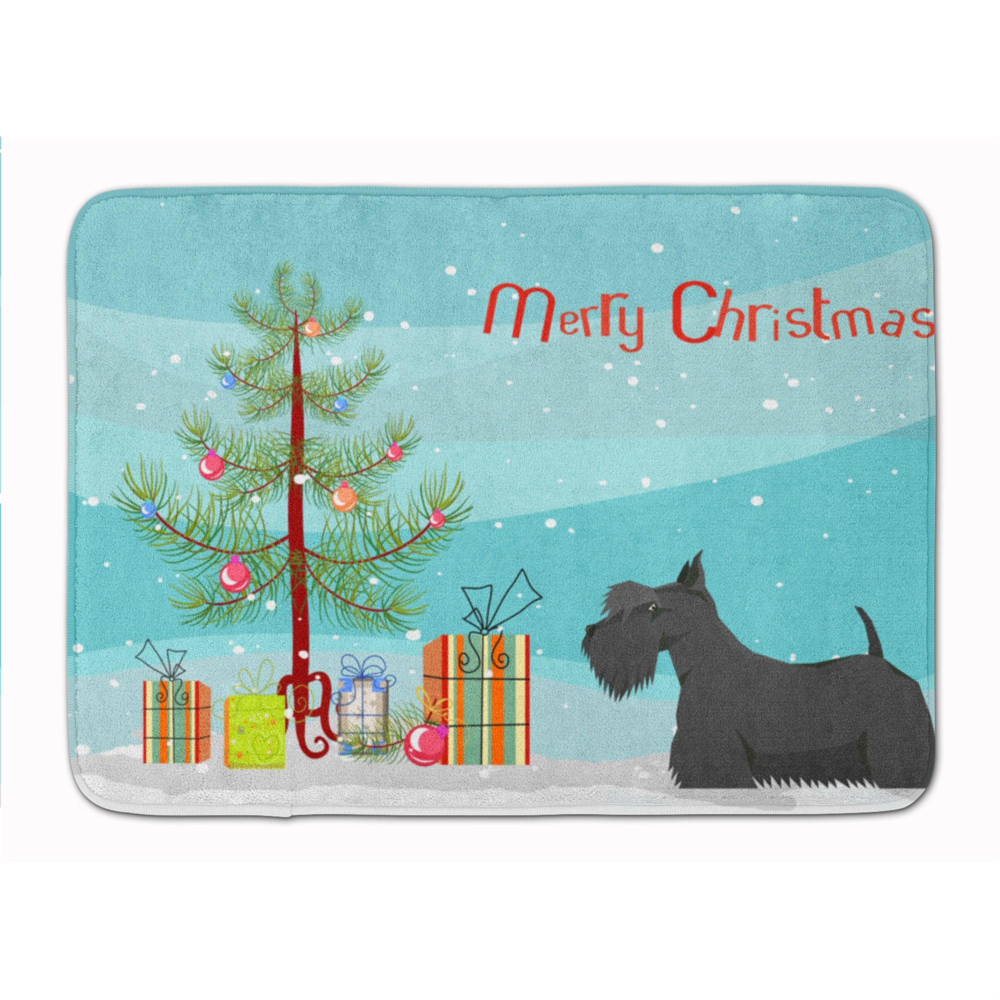 'Caroline'S Treasures Scottish Terrier Christmas Tree Machine Washable Memory Foam Mat Doormats, Multicolor''