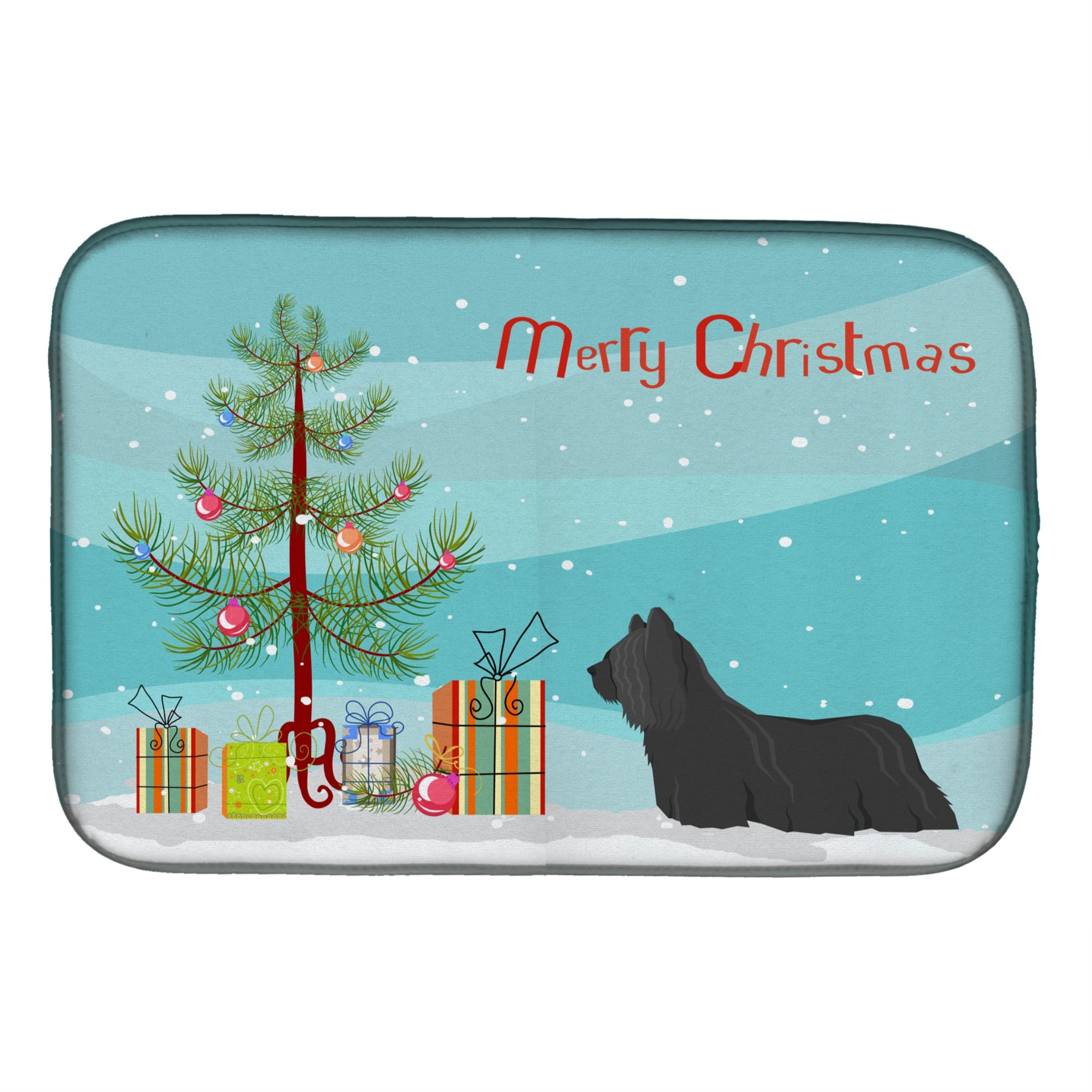 'Caroline'S Treasures Ck3564Ddm Skye Terrier Christmas Tree Dish-Drying-Mats, 14 X 21, Multicolor''