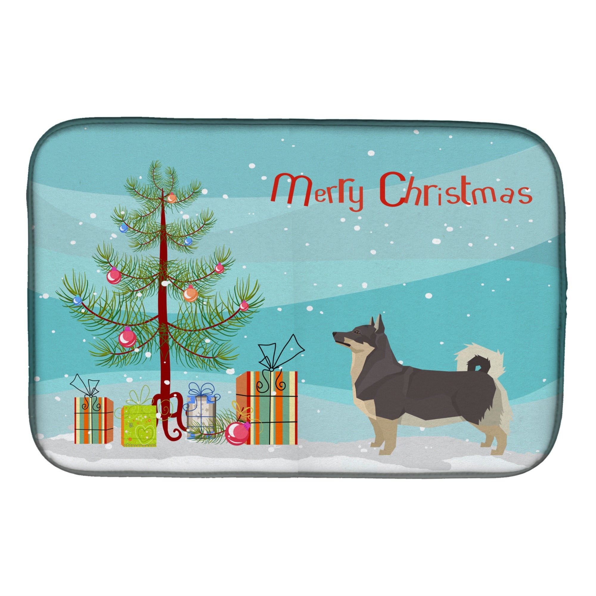 'Caroline'S Treasures Ck3566Ddm Swedish Vallhund Christmas Tree Dish-Drying-Mats, 14 X 21, Multicolor''