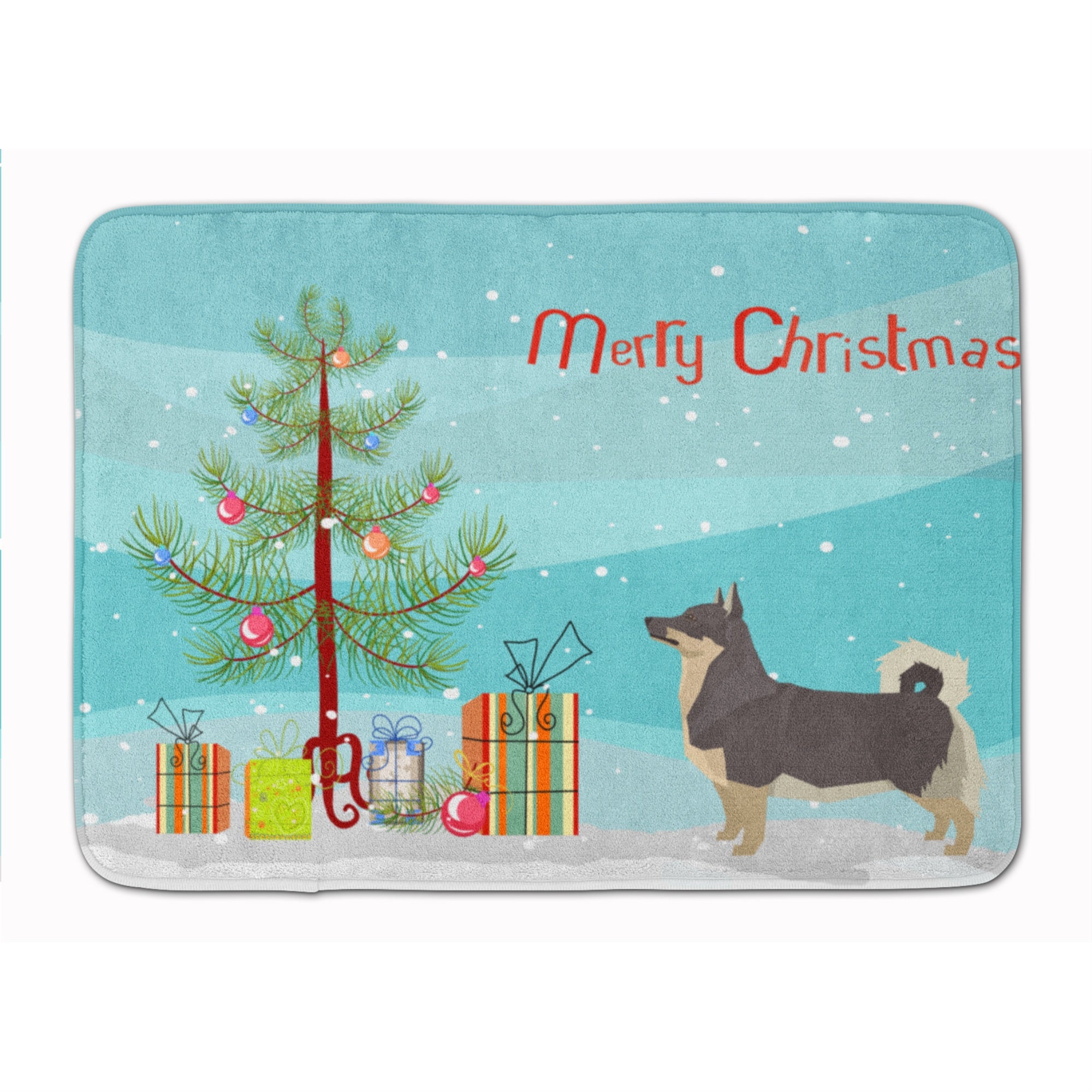 'Caroline'S Treasures Swedish Vallhund Christmas Tree Machine Washable Memory Foam Mat Doormats, Multicolor''