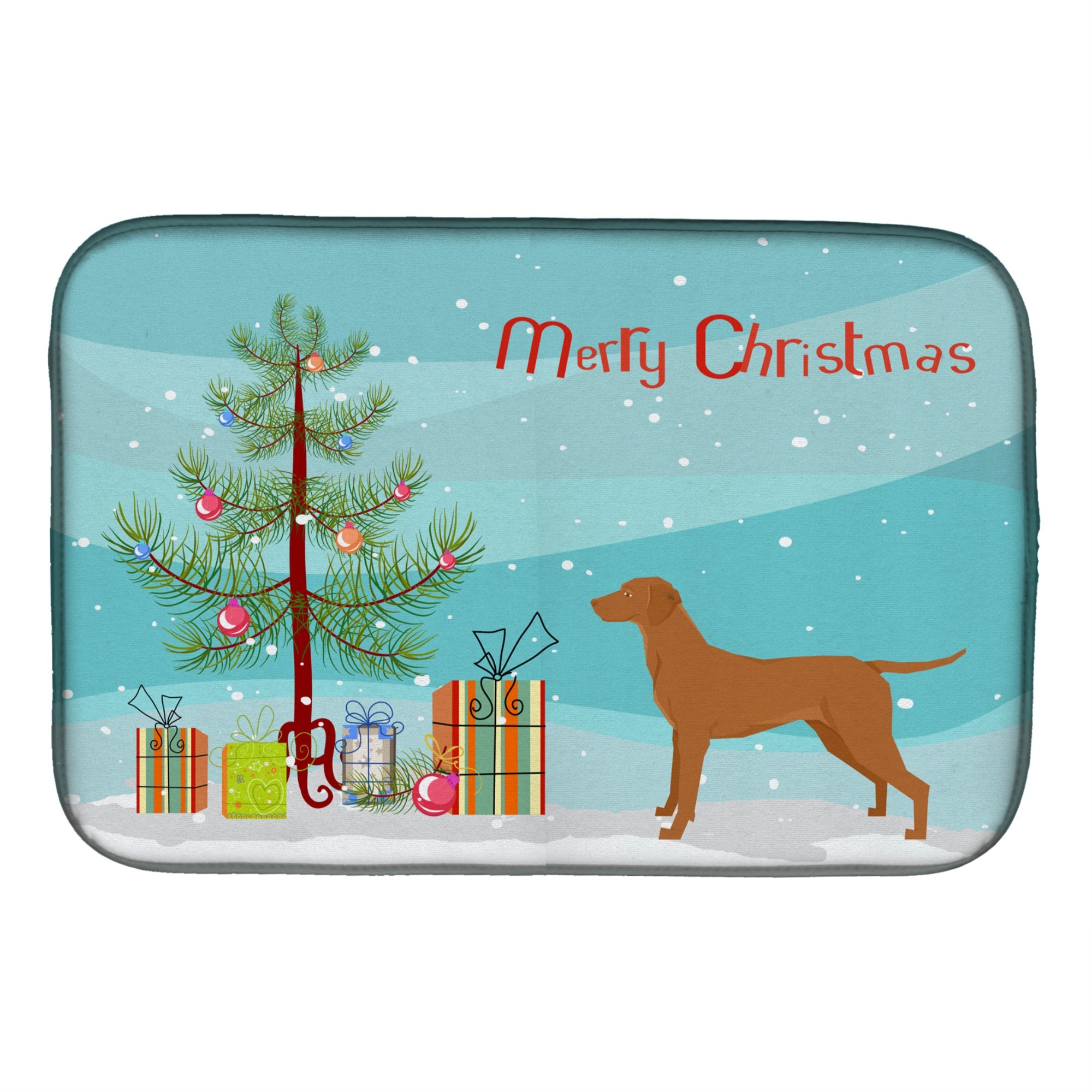 'Caroline'S Treasures Ck3568Ddm Vizsla Christmas Tree Dish-Drying-Mats, 14 X 21, Multicolor''