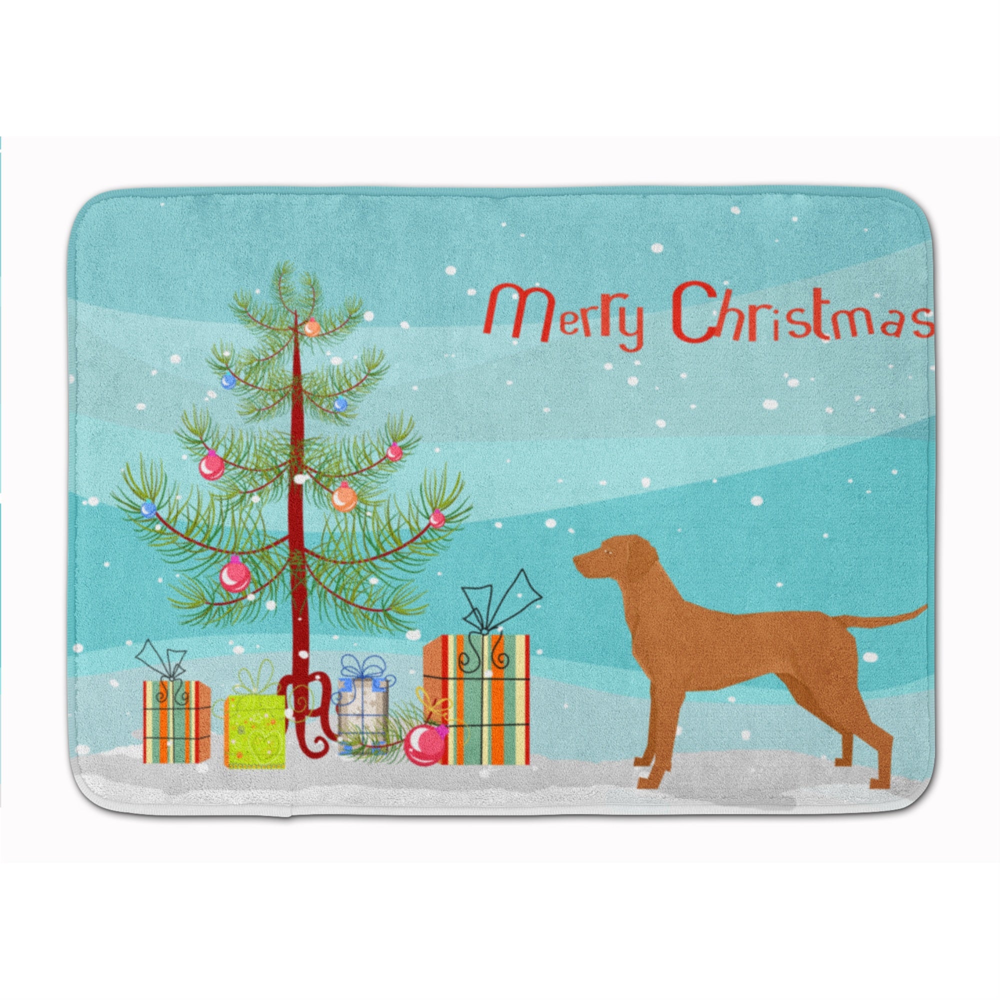 'Caroline'S Treasures Vizsla Christmas Tree Machine Washable Memory Foam Mat Doormats, Multicolor''