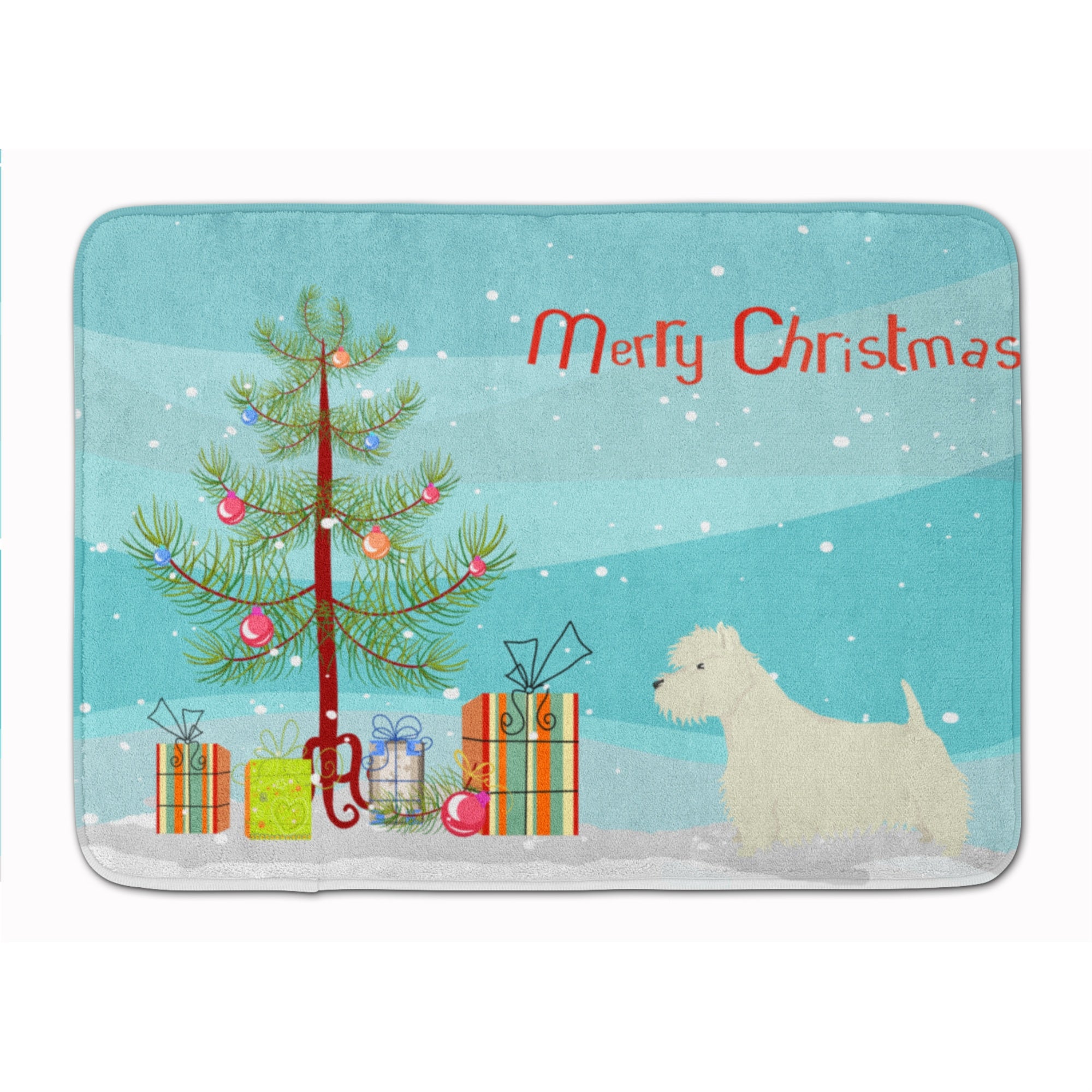 'Caroline'S Treasures Westie Christmas Tree Machine Washable Memory Foam Mat Doormats, Multicolor''