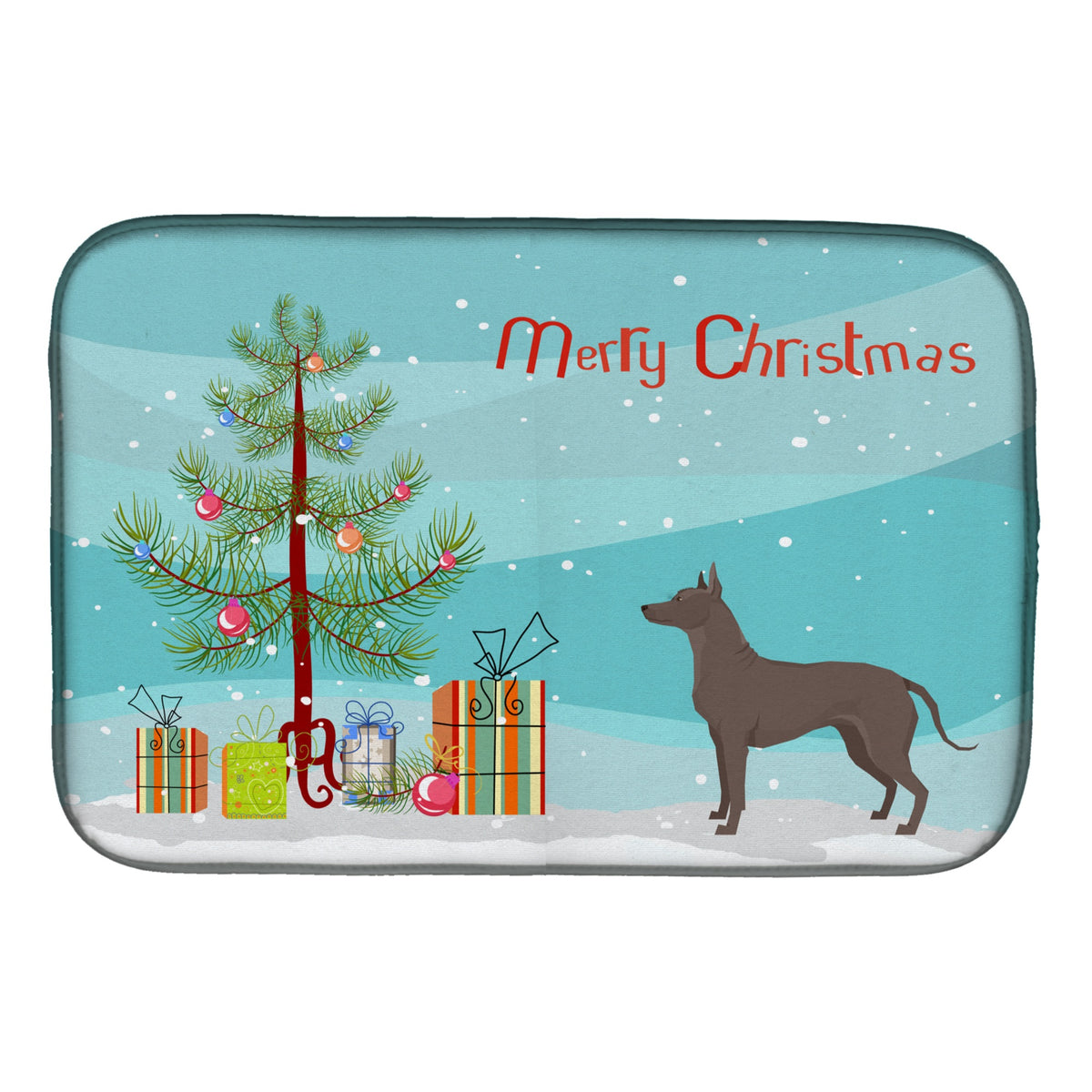 'Caroline'S Treasures Mexican Hairless Dog Xolo Christmas Tree Dish-Drying-Mats, 14 X 21, Multicolor''