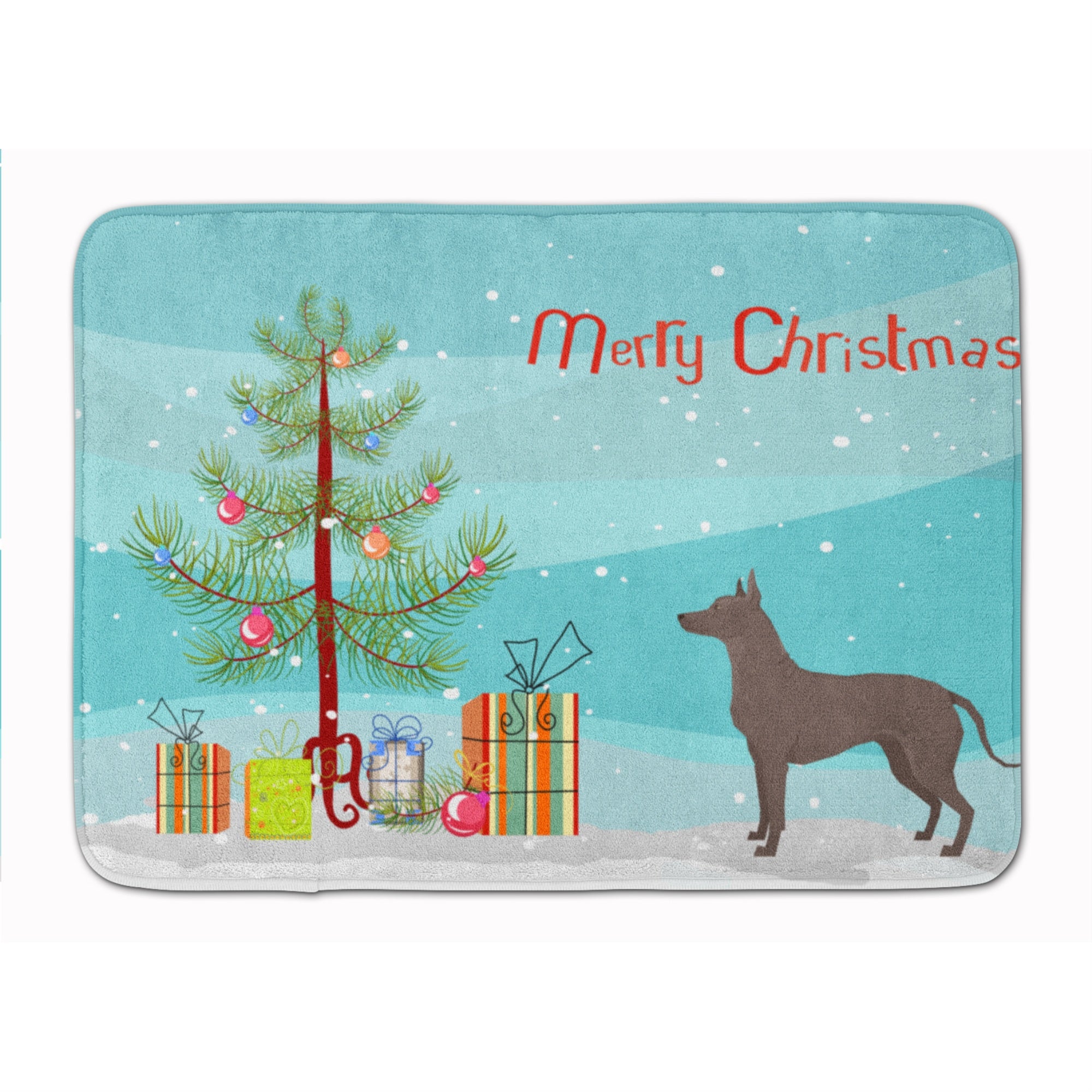 'Caroline'S Treasures Mexican Hairless Dog Xolo Christmas Tree Machine Washable Memory Foam Mat Doormats, Multicolor''