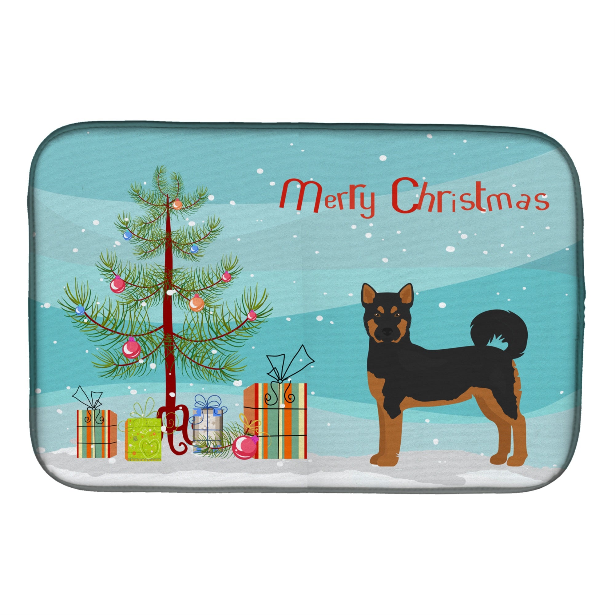 'Caroline'S Treasures Akita Shepherd Black And Tan Christmas Tree Dish-Drying-Mats, 14 X 21, Multicolor''