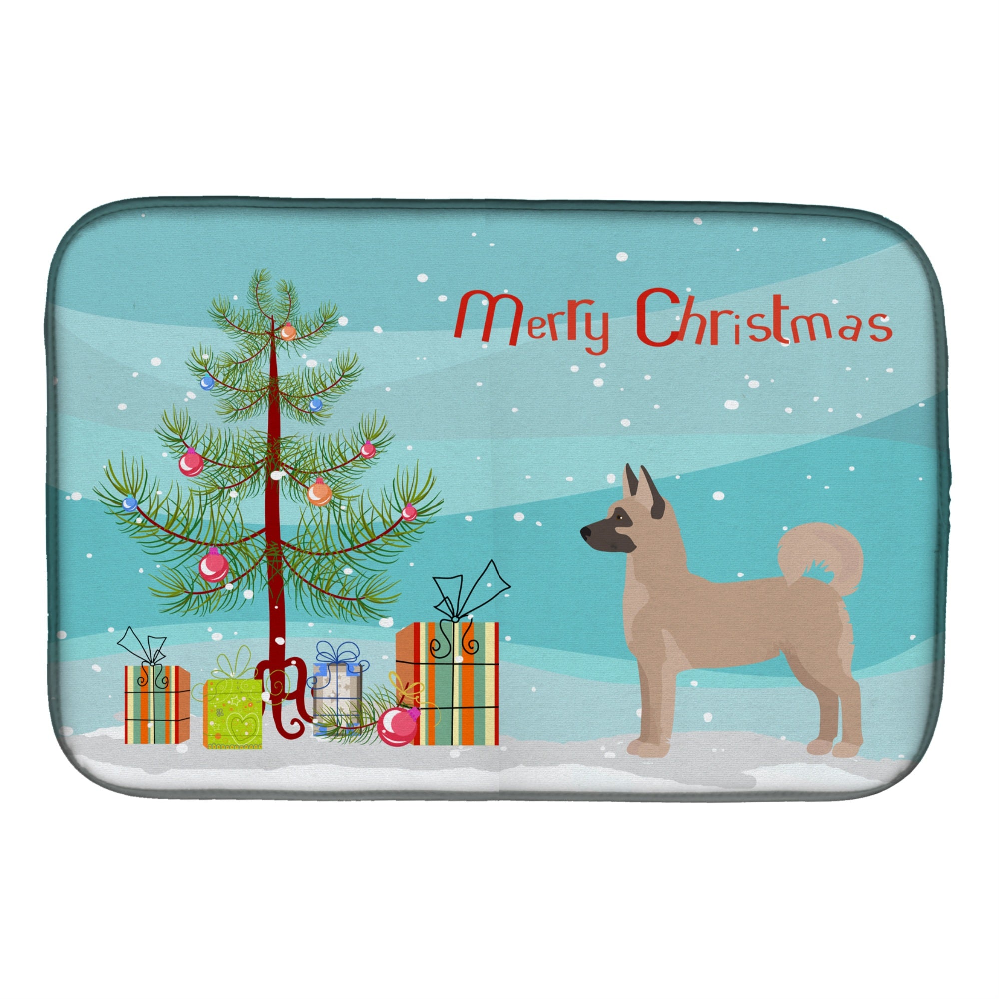 'Caroline'S Treasures Ck3799Ddm Akita Shepherd Christmas Tree Dish-Drying-Mats, 14 X 21, Multicolor''