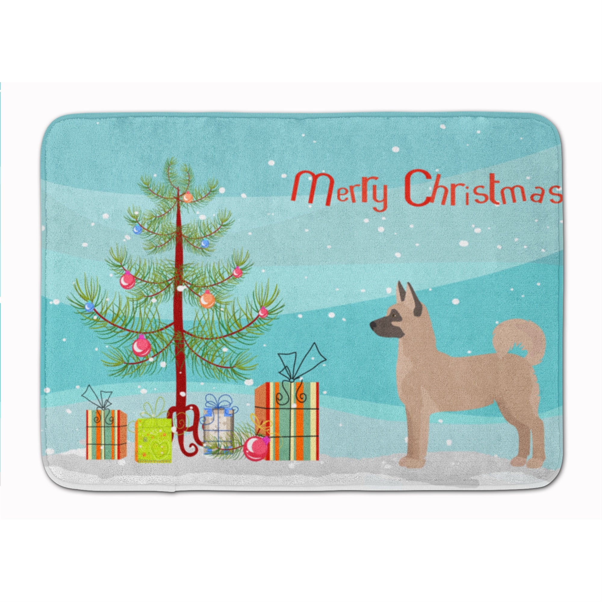 'Caroline'S Treasures Akita Shepherd Christmas Tree Machine Washable Memory Foam Mat Doormats, Multicolor''