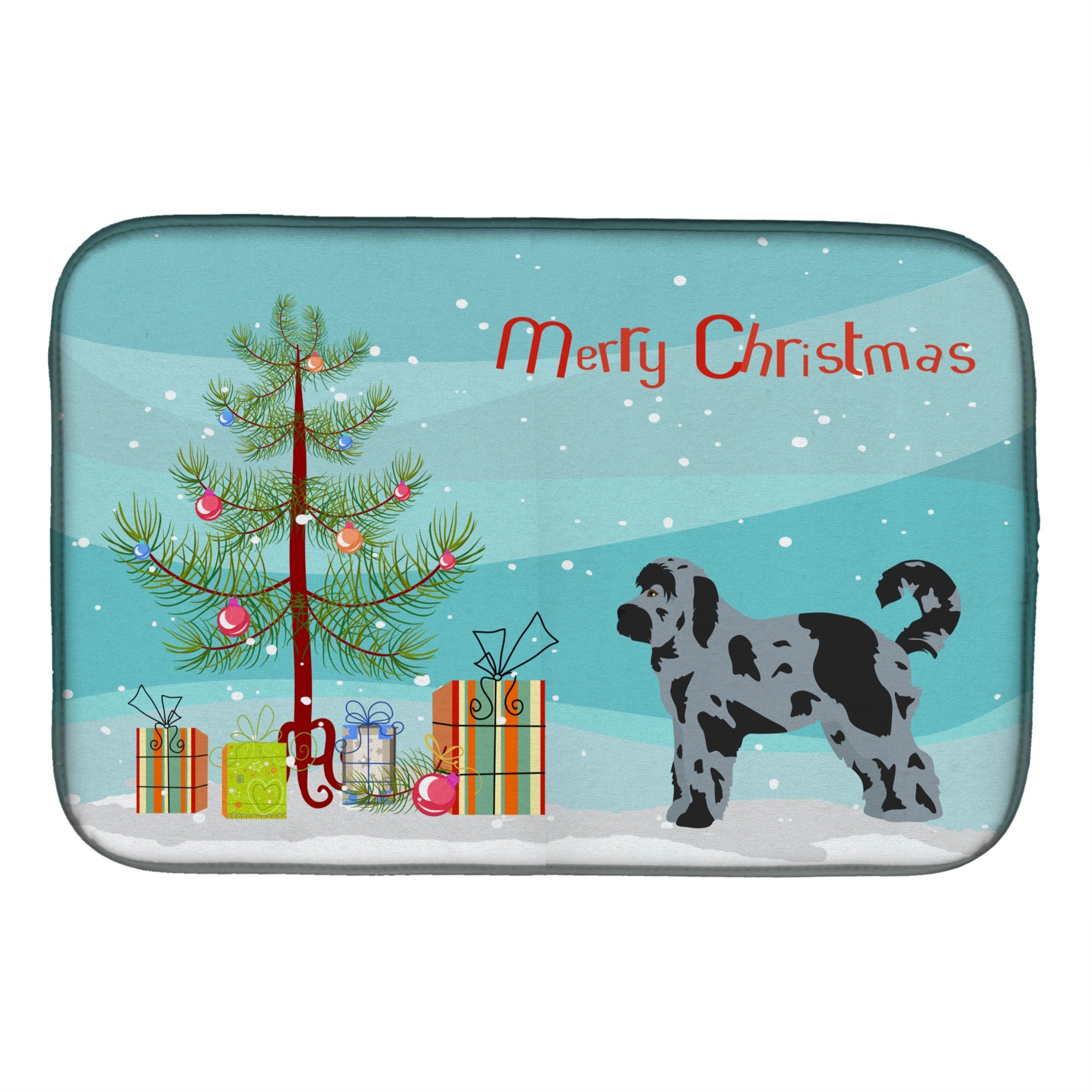 'Caroline'S Treasures Ck3801Ddm Aussiedoodle #2 Christmas Tree Dish-Drying-Mats, 14 X 21, Multicolor''