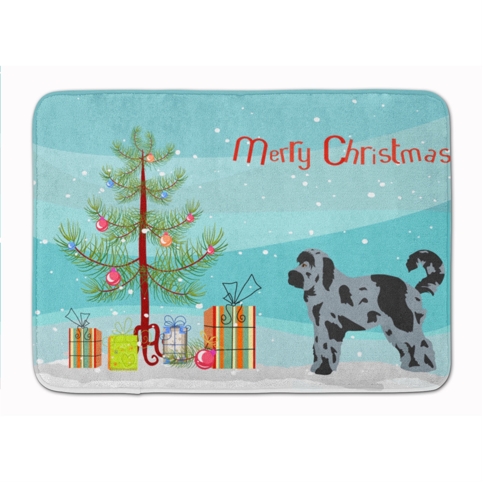 'Caroline'S Treasures Aussiedoodle #2 Christmas Tree Machine Washable Memory Foam Mat Doormats, Multicolor''