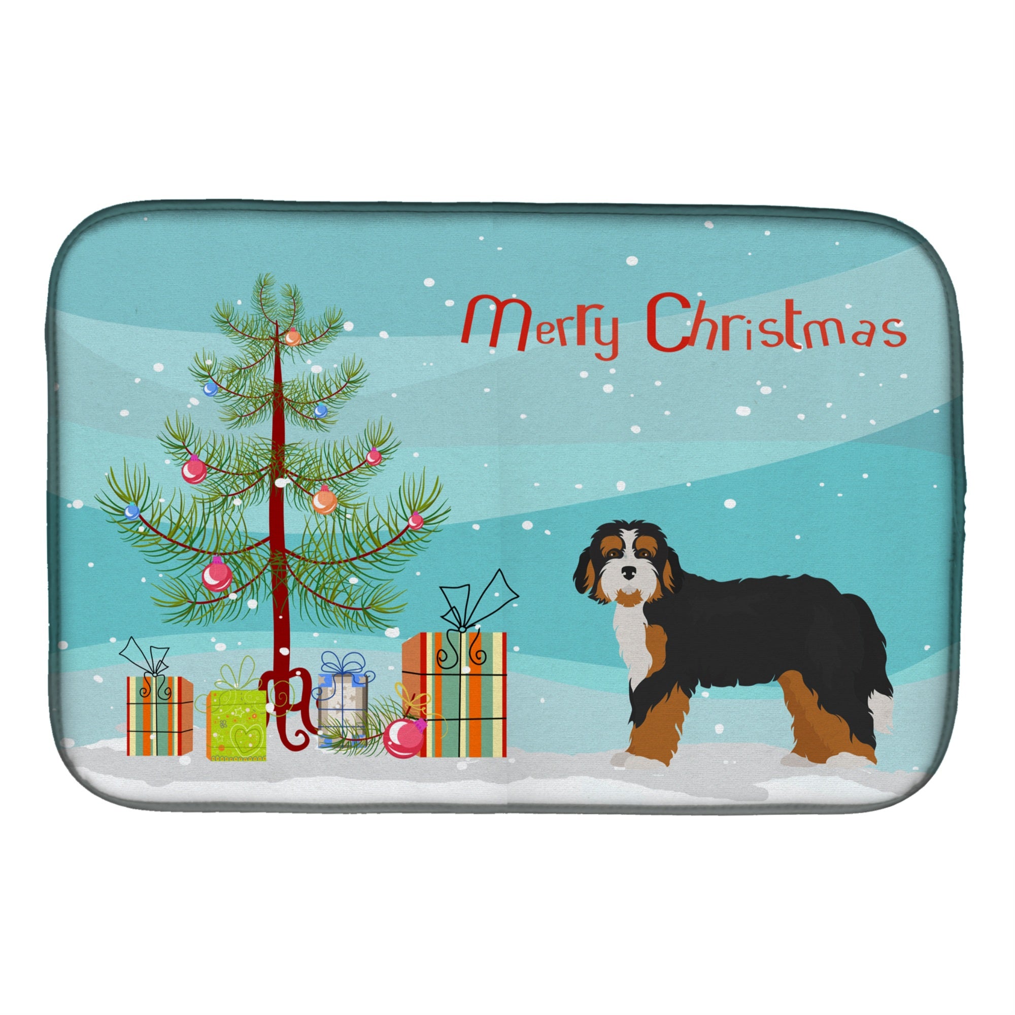 'Caroline'S Treasures Ck3804Ddm Bernedoodle Christmas Tree Dish-Drying-Mats, 14 X 21, Multicolor''