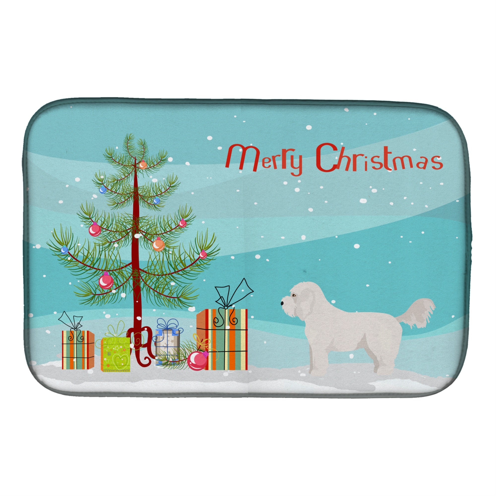 'Caroline'S Treasures Ck3805Ddm Bichpoo White Christmas Tree Dish-Drying-Mats, 14 X 21, Multicolor''