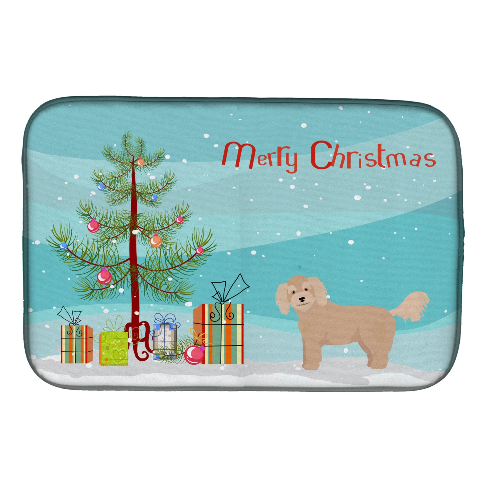 'Caroline'S Treasures Ck3806Ddm Bichpoo Christmas Tree Dish-Drying-Mats, 14 X 21, Multicolor''