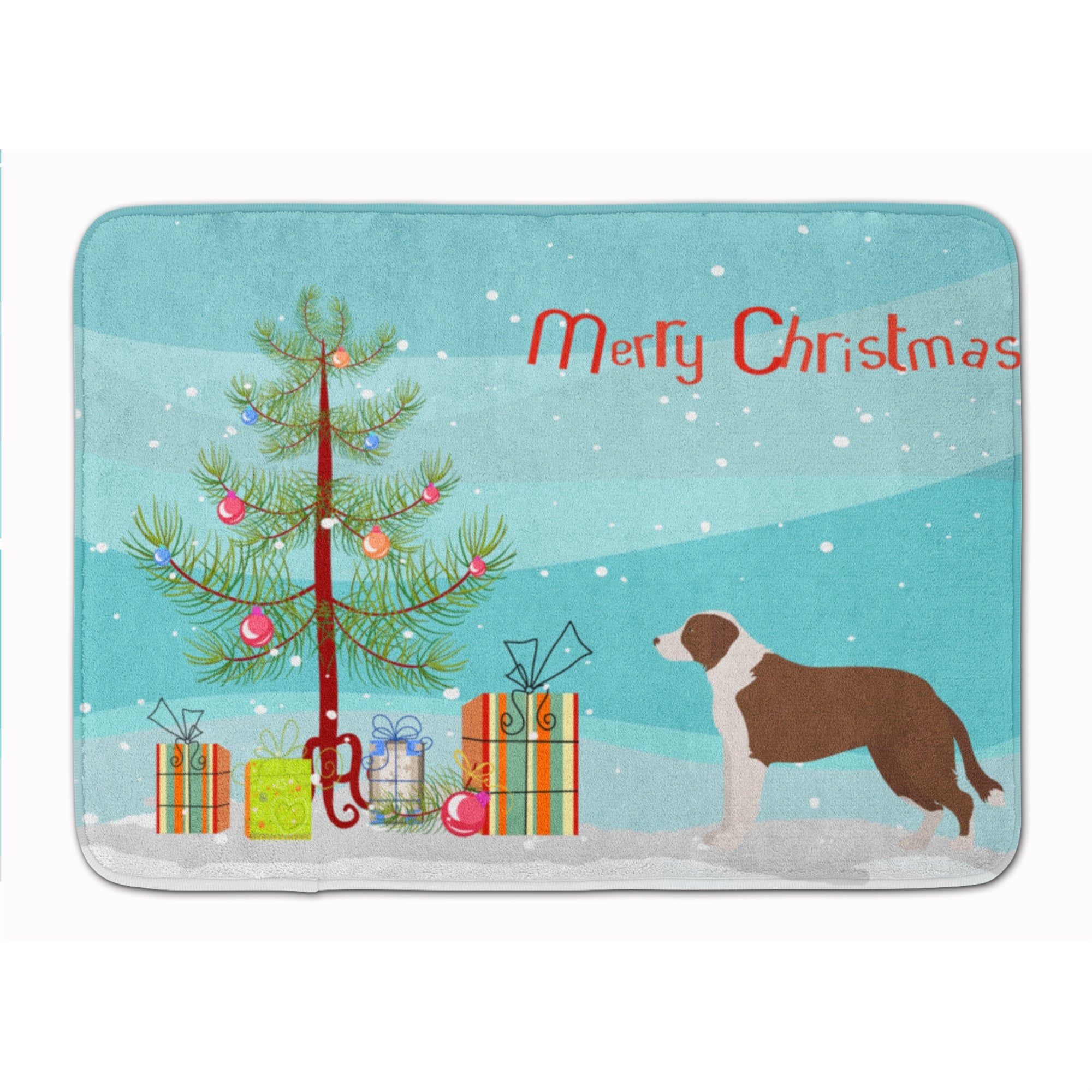 'Caroline'S Treasures Borador Christmas Tree Machine Washable Memory Foam Mat Doormats, Multicolor''