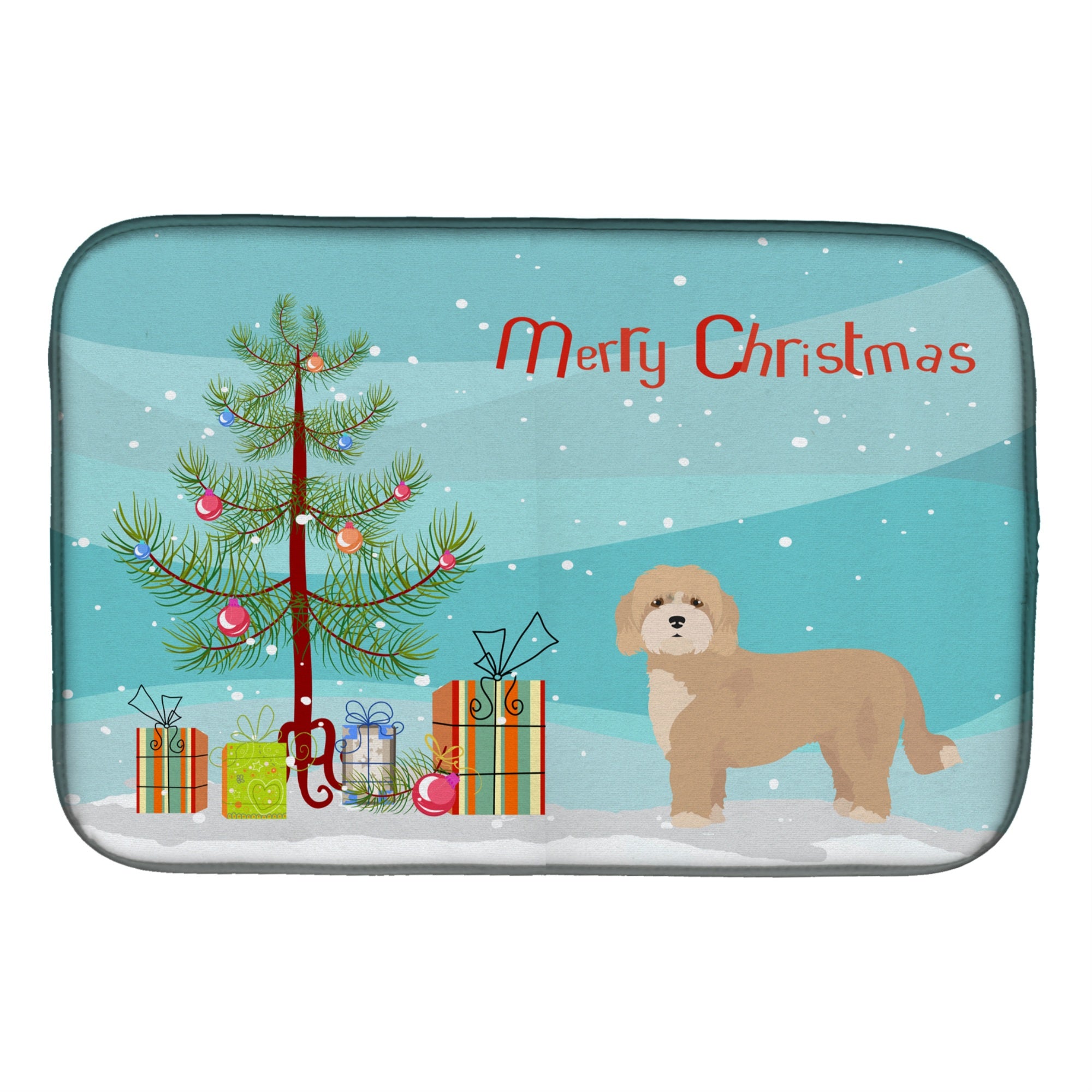 'Caroline'S Treasures Ck3810Ddm Cavachon Christmas Tree Dish-Drying-Mats, 14 X 21, Multicolor''