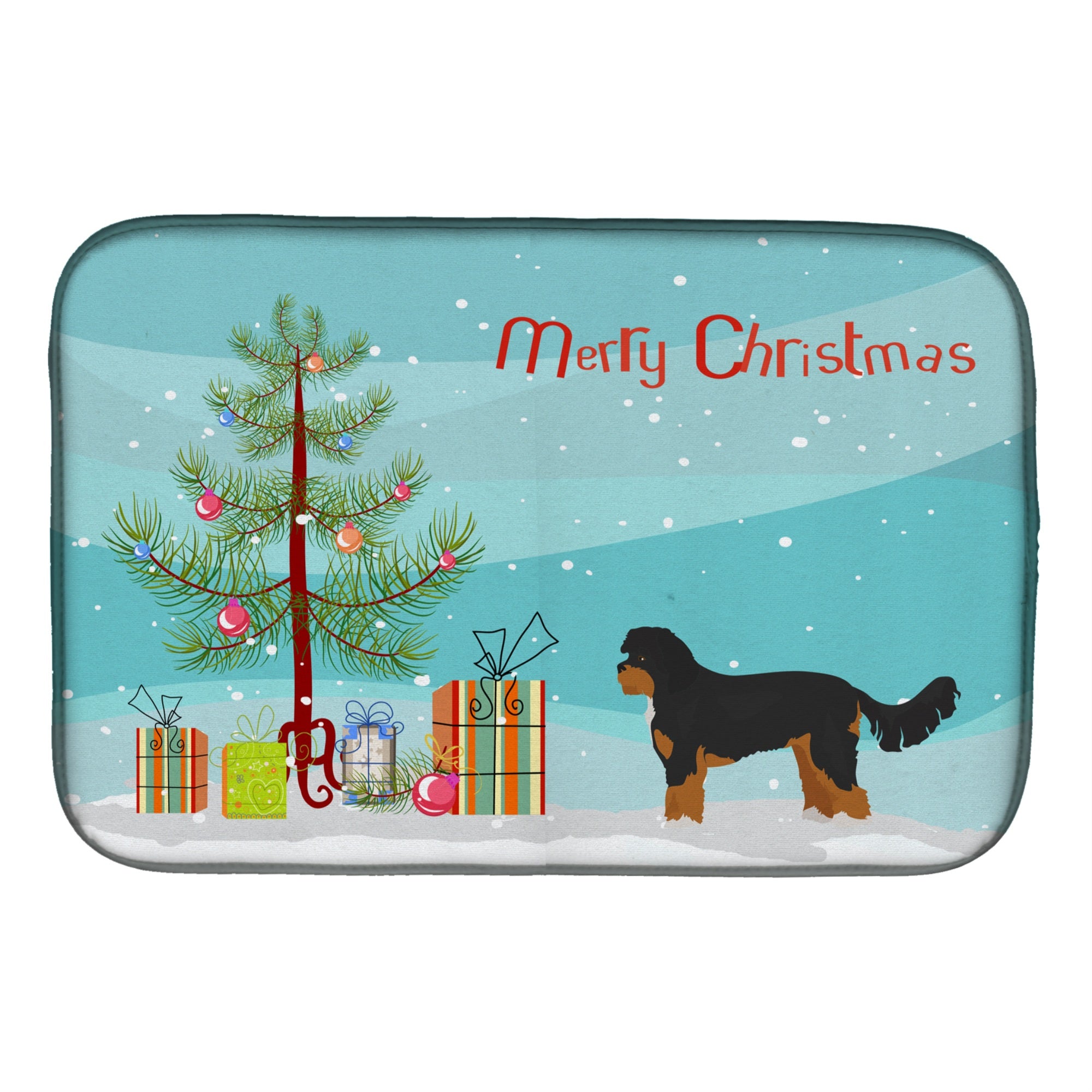 'Caroline'S Treasures Ck3811Ddm Black And Tan Cavapoo Christmas Tree Dish-Drying-Mats, 14 X 21, Multicolor''