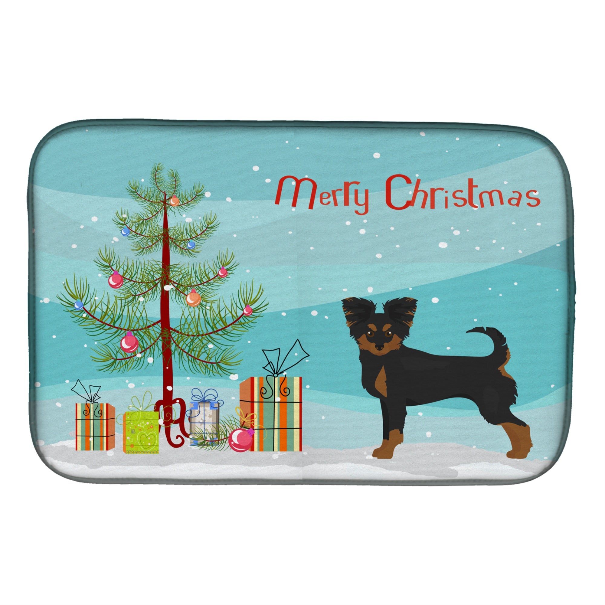 'Caroline'S Treasures Ck3813Ddm Black And Tan Chion Christmas Tree Dish-Drying-Mats, 14 X 21, Multicolor''