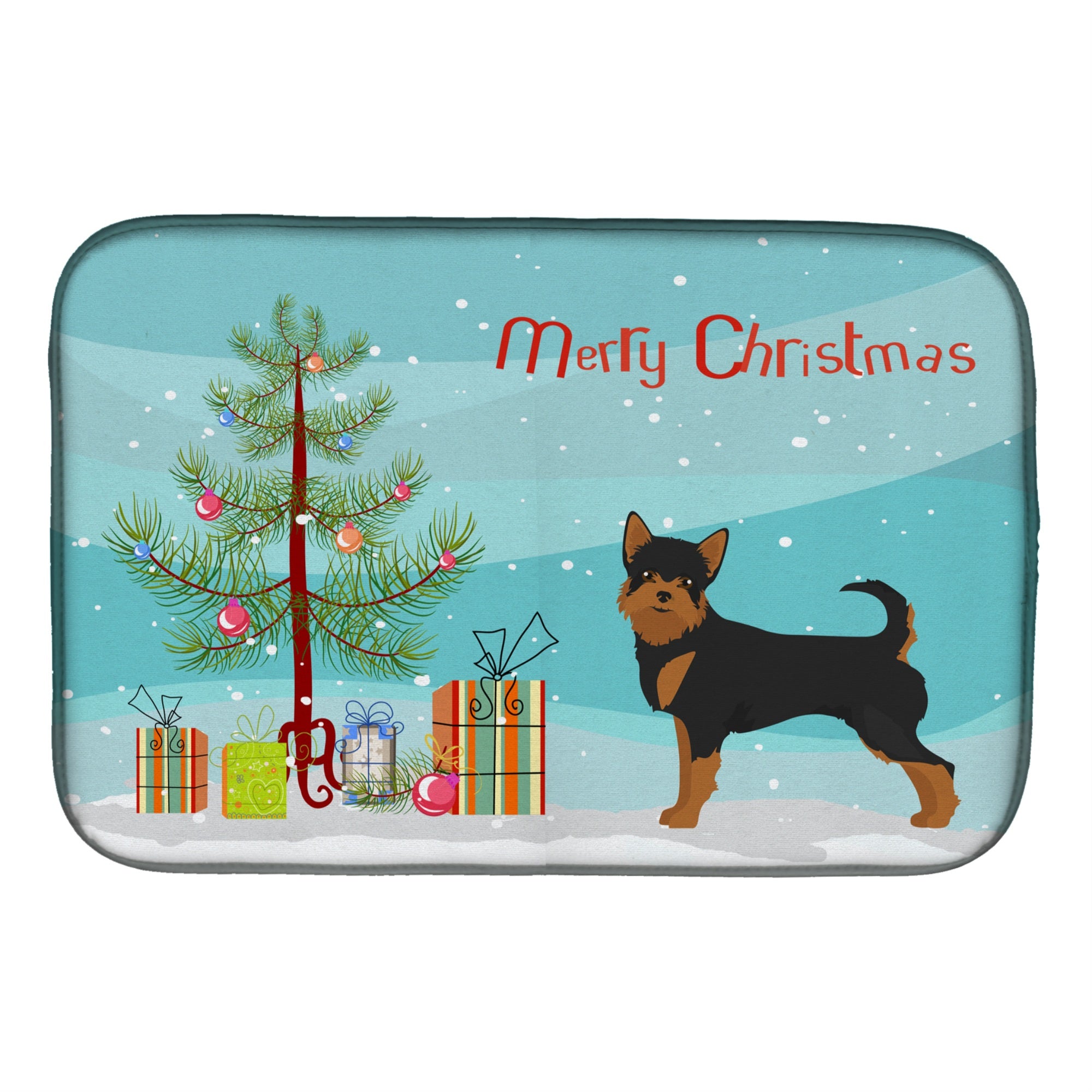 'Caroline'S Treasures Ck3817Ddm Black And Tan Chorkie Christmas Tree Dish-Drying-Mats, 14 X 21, Multicolor''