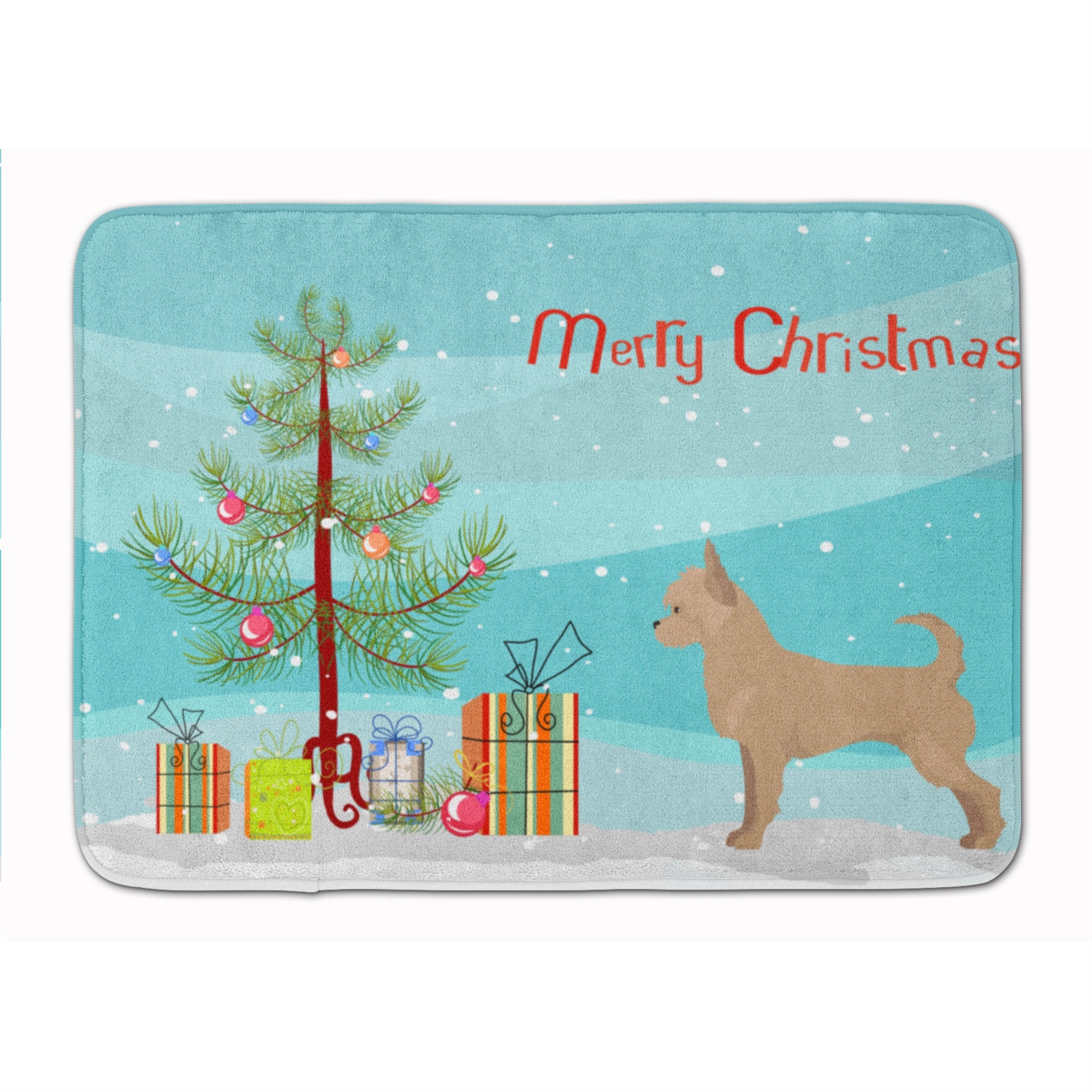 'Caroline'S Treasures Tan Chorkie Christmas Tree Machine Washable Memory Foam Mat Doormats, Multicolor''