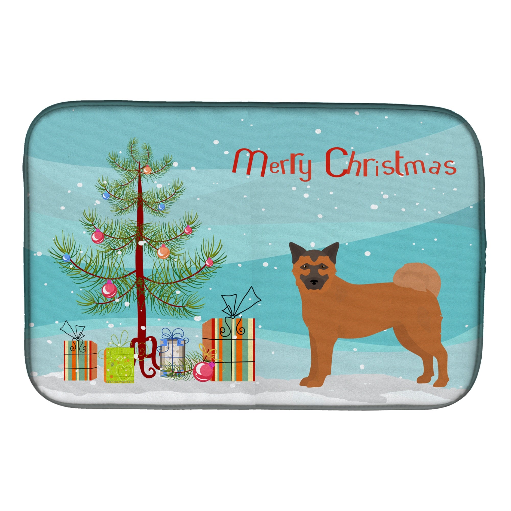 'Caroline'S Treasures Ck3819Ddm Chow Shepherd Christmas Tree Dish-Drying-Mats, 14 X 21, Multicolor''